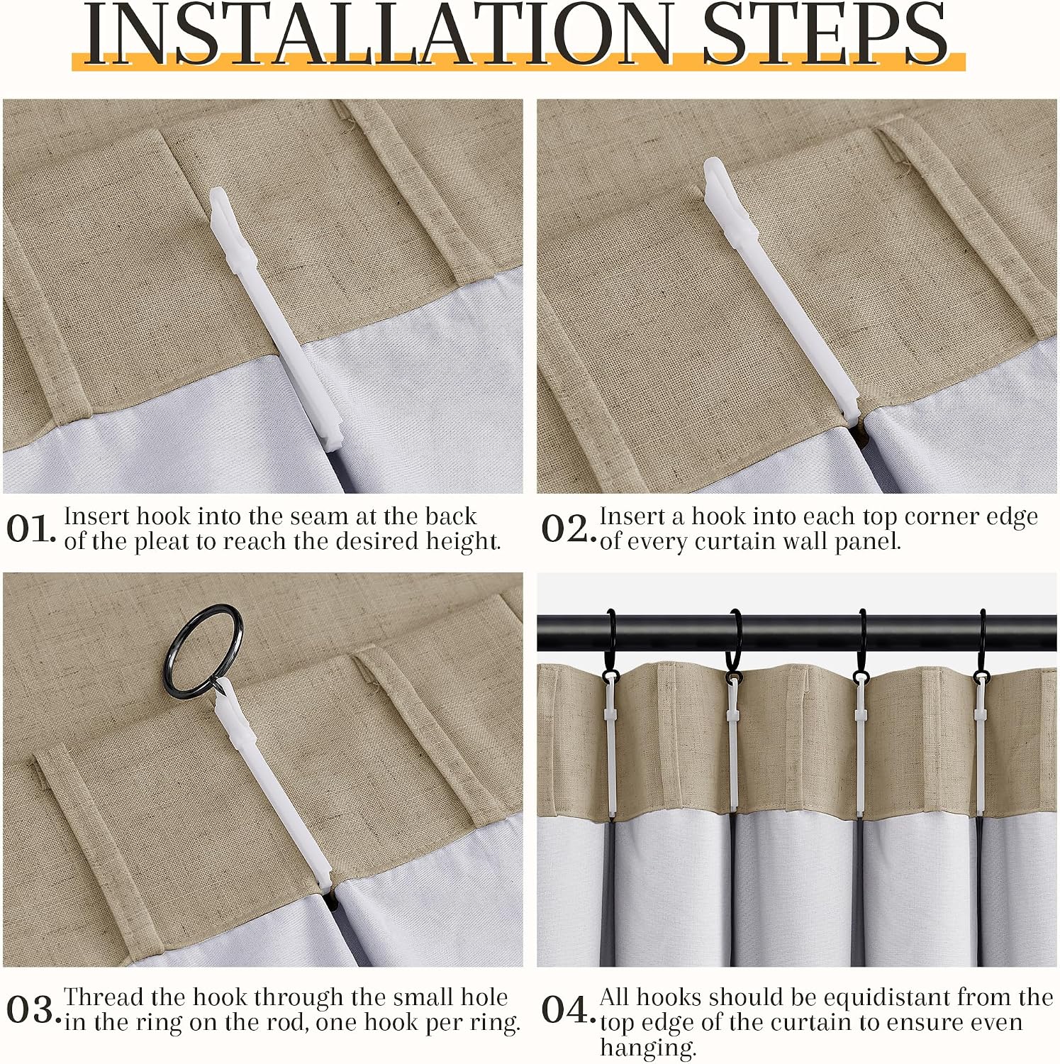 Thumbnail 6 de Nanspring Blackout Curtains, 108 Inch