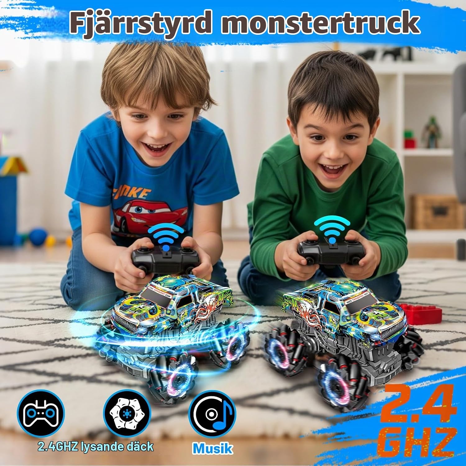 Detalle 1 de PENGBU RC 000-023 radiostyrd monstertruck med 360°-rotation och ljus