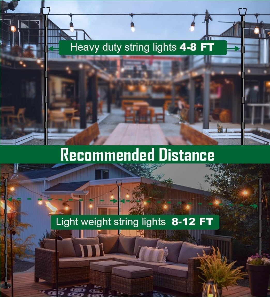 Thumbnail 6 de HoldOneLight String Light Pole 10 ft Outdoor