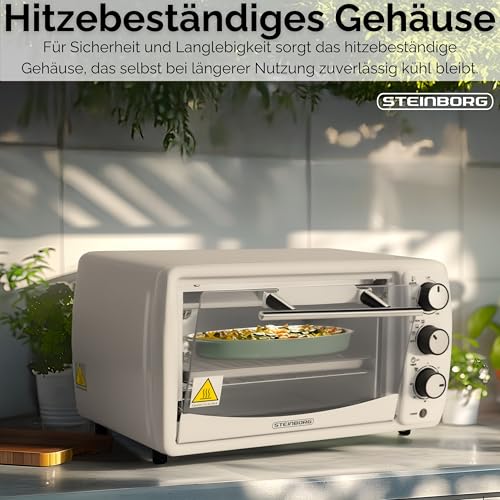 Thumbnail 4 de Steinborg Mini Backofen 13 Liter – 1200 W, Pizzaofen, 65–230 °C, Timer, Krümelblech
