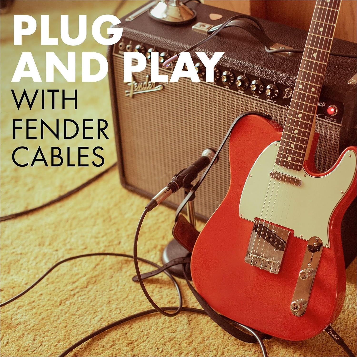 Detalle de Fender instrument cable, Black Tweed
