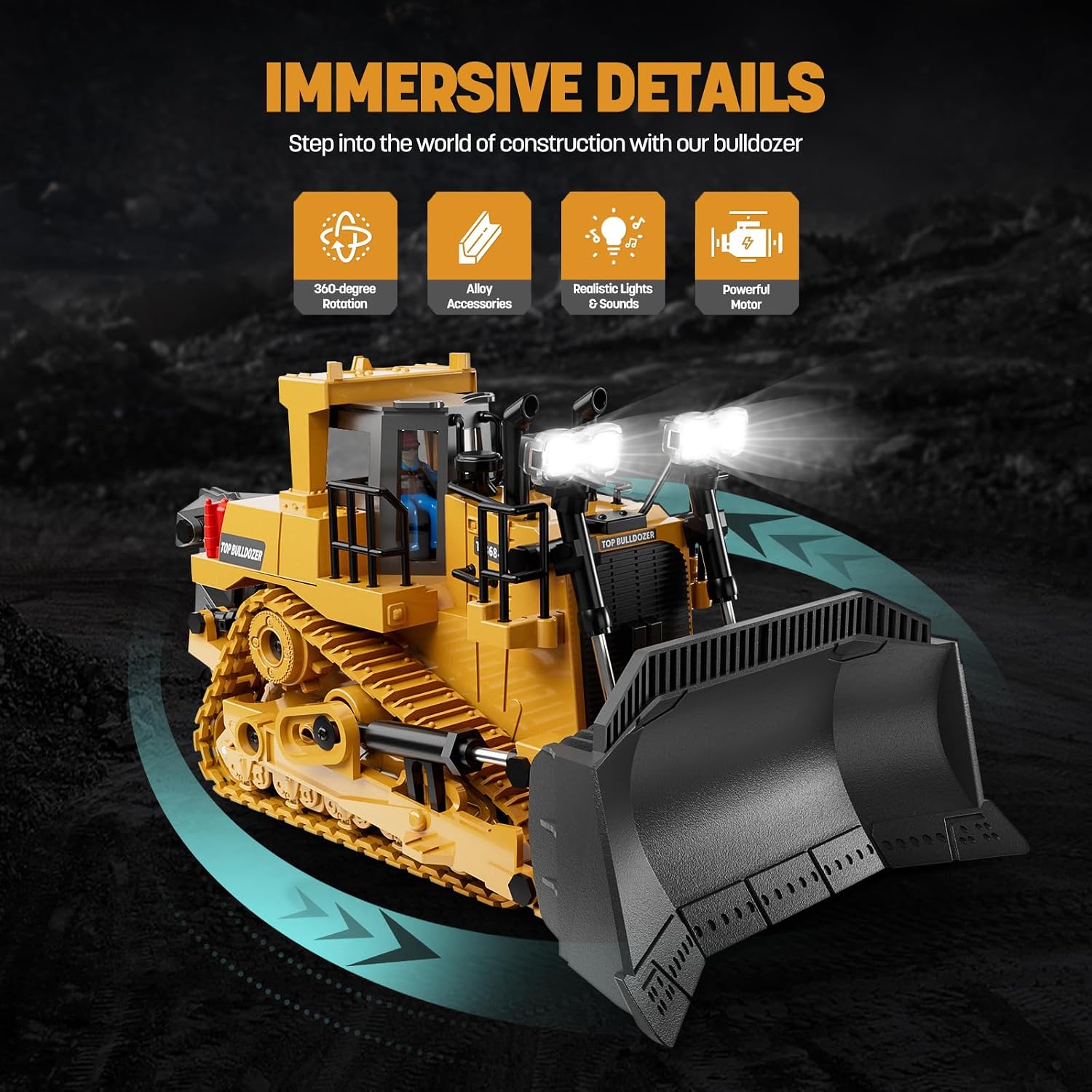 Thumbnail 5 de Metal Remote Control Excavator 9‑Channel Toy 🚜