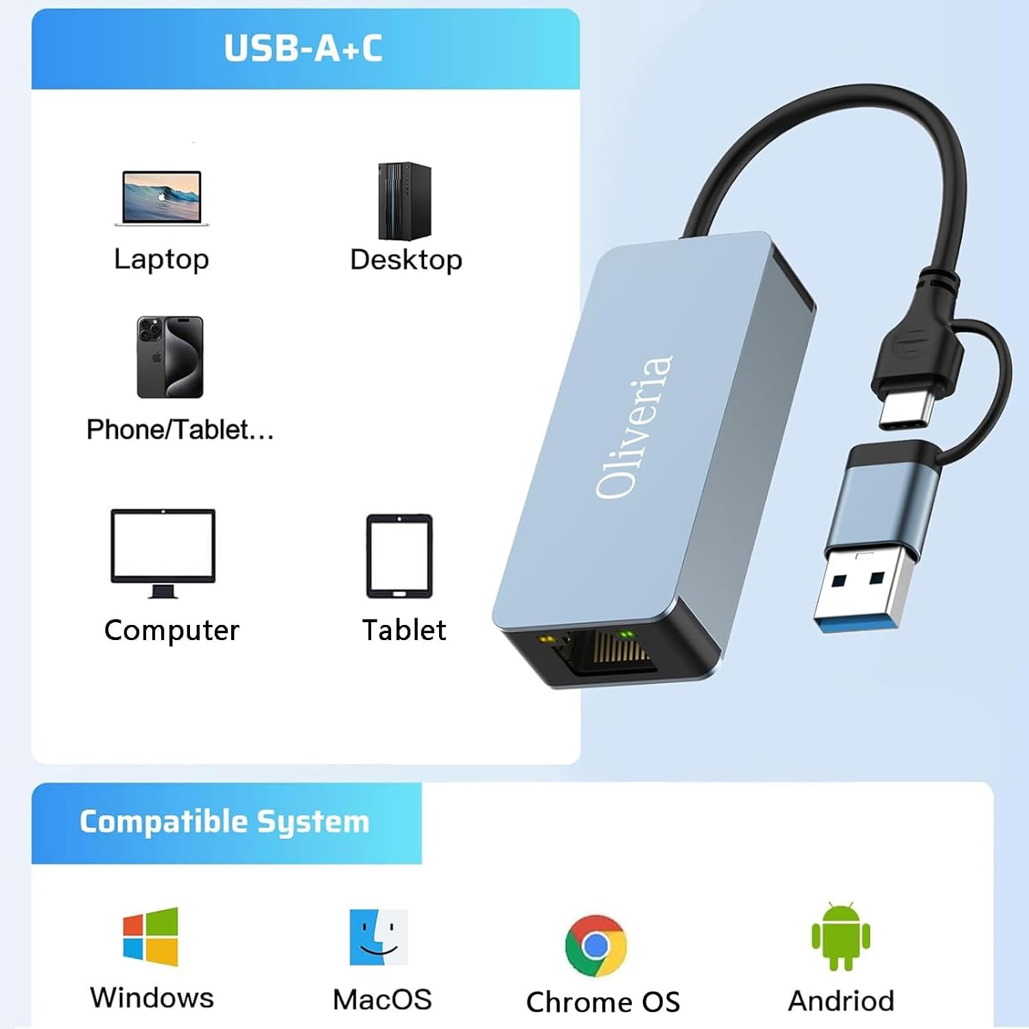 Thumbnail 6 de Oliveria 2.5G USB LAN Adapter