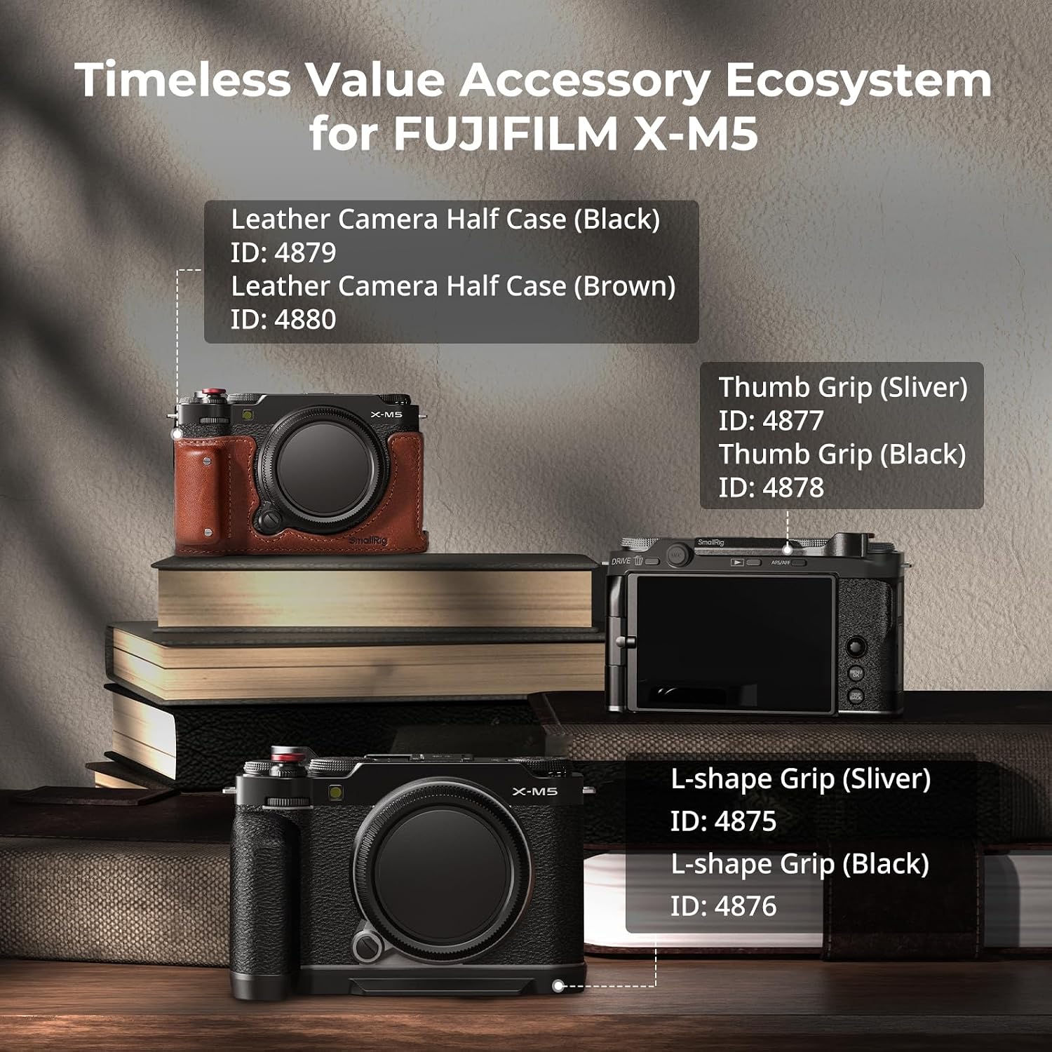 Detalle 2 de SMALLRIG Daumengriff mit Blitzschuhabdeckung für FUJIFILM X-M5 (Silber) – 4877B
