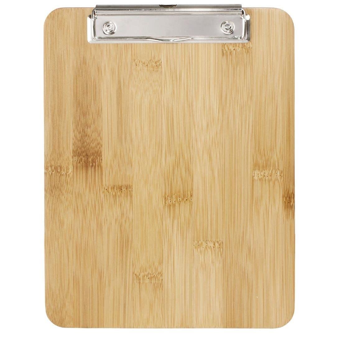 Detalle 2 de Olympia CM671 skrivplatta i FSC-bambu, A4, ljusröd, klämma för 50 sidor
