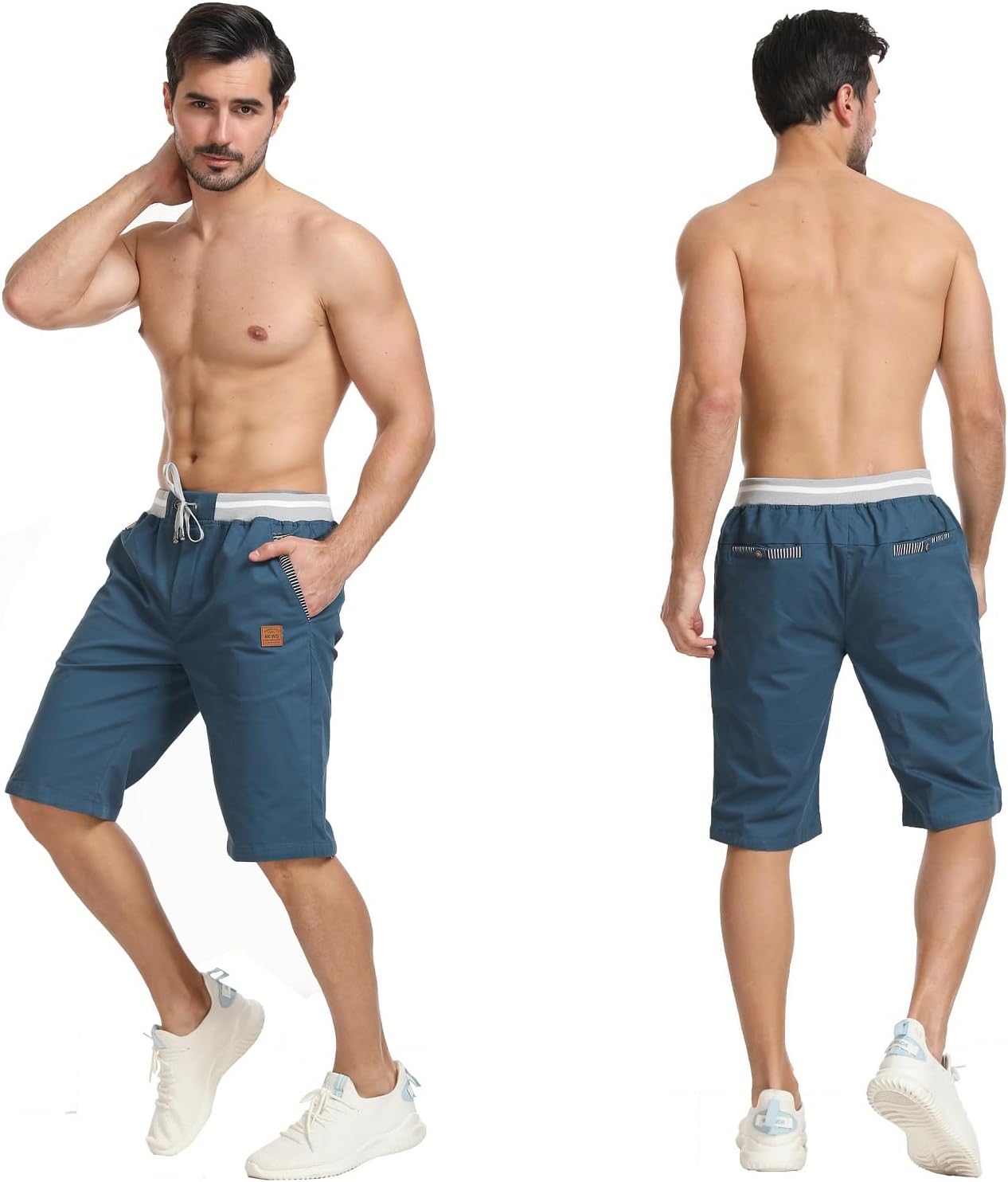Detalle de Tansozer Mens Summer Casual Shorts Cotton with Elasticated Waistband