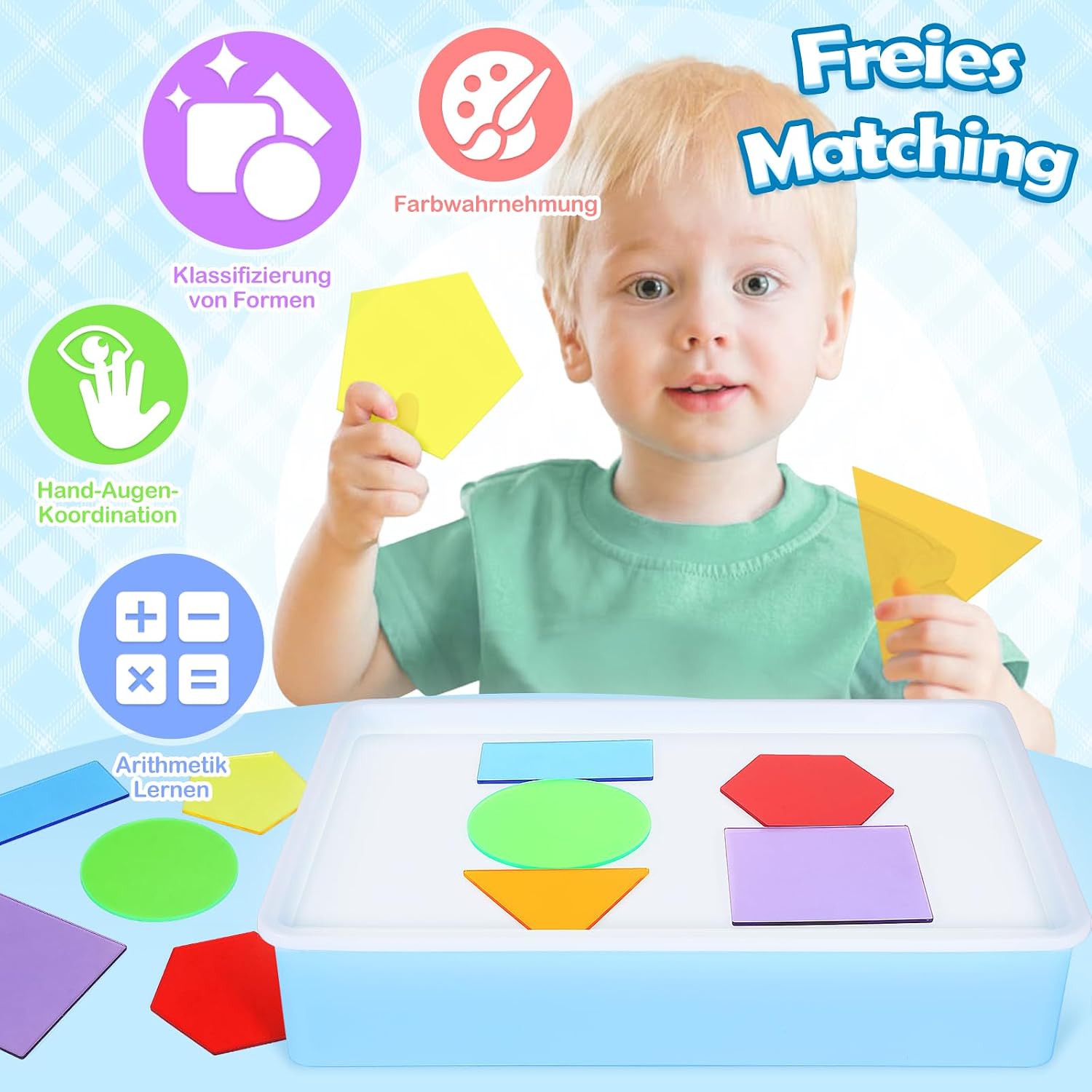 Detalle de Yellcetoy Light Box2 lichttafel met 10 helderheidsstanden en 149 accessoires