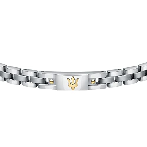 Detalle de Maserati JEWELS Bracciale Uomo in Acciaio Placcato Oro JM420ATH05