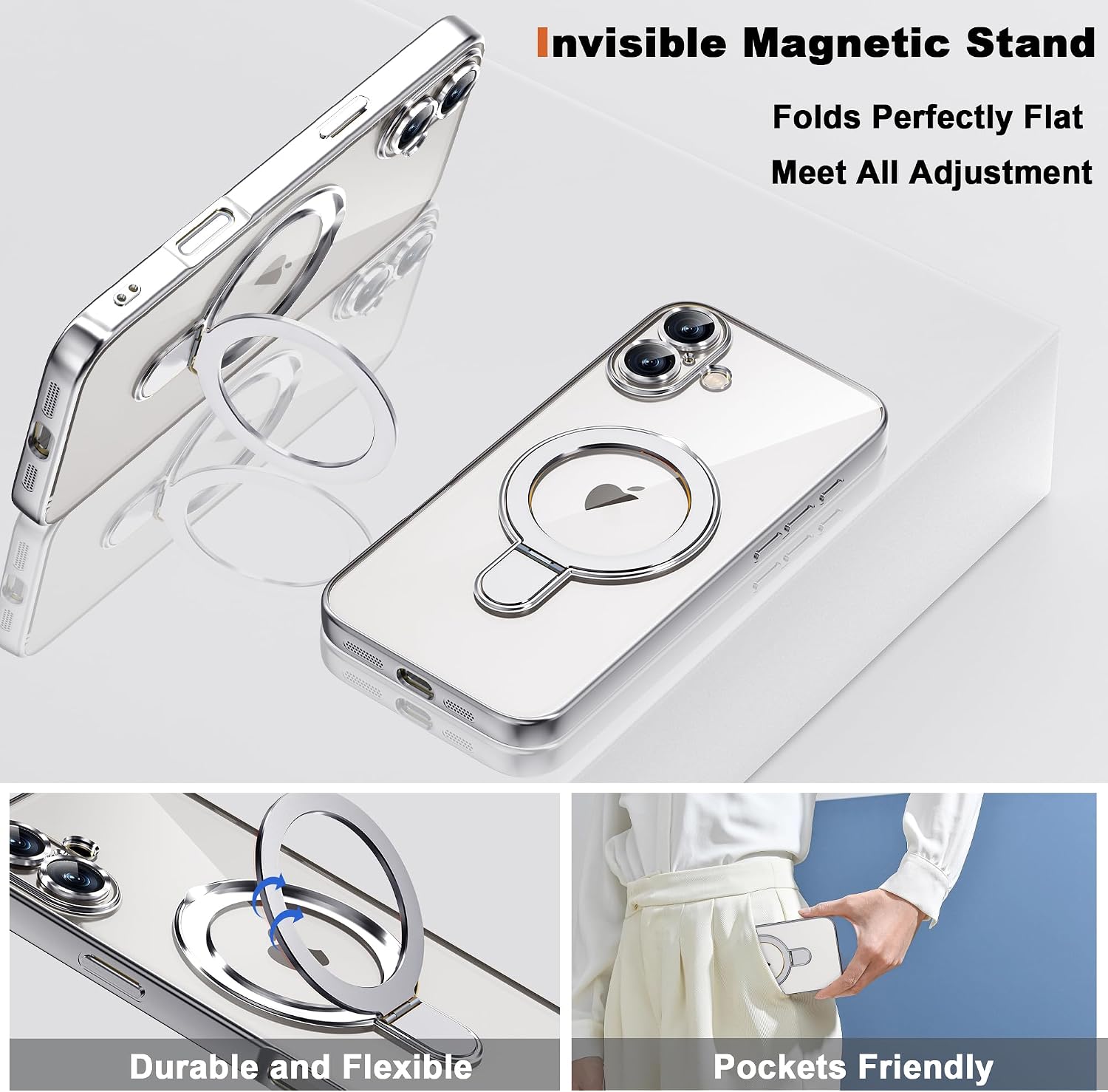 Thumbnail 5 de ETPESOK 1-EE-AKN-iphone16PLUS-TDZD-YIL Clear iPhone 16 Plus Case with Stand