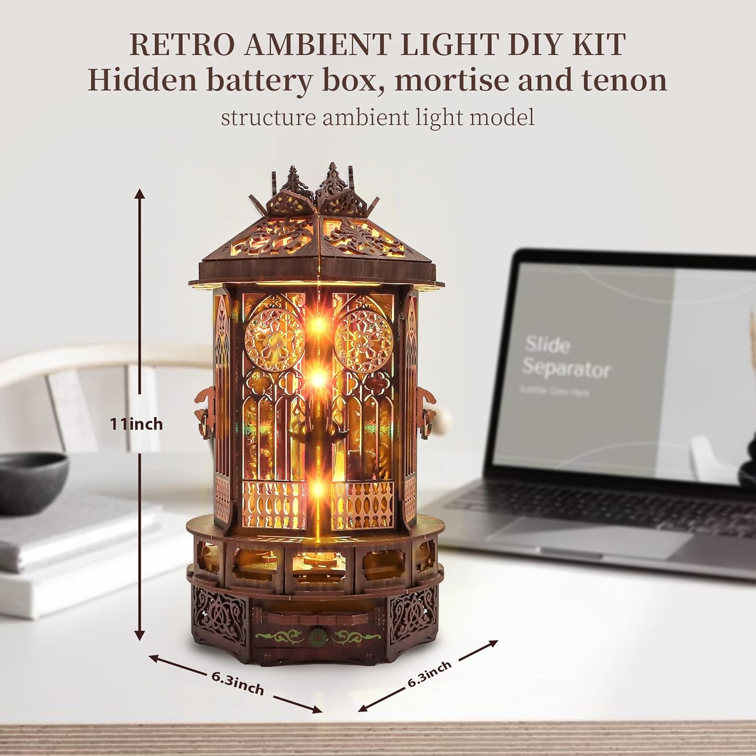 Detalle 2 de Roine Lxux 3D Wooden Puzzle Lamp