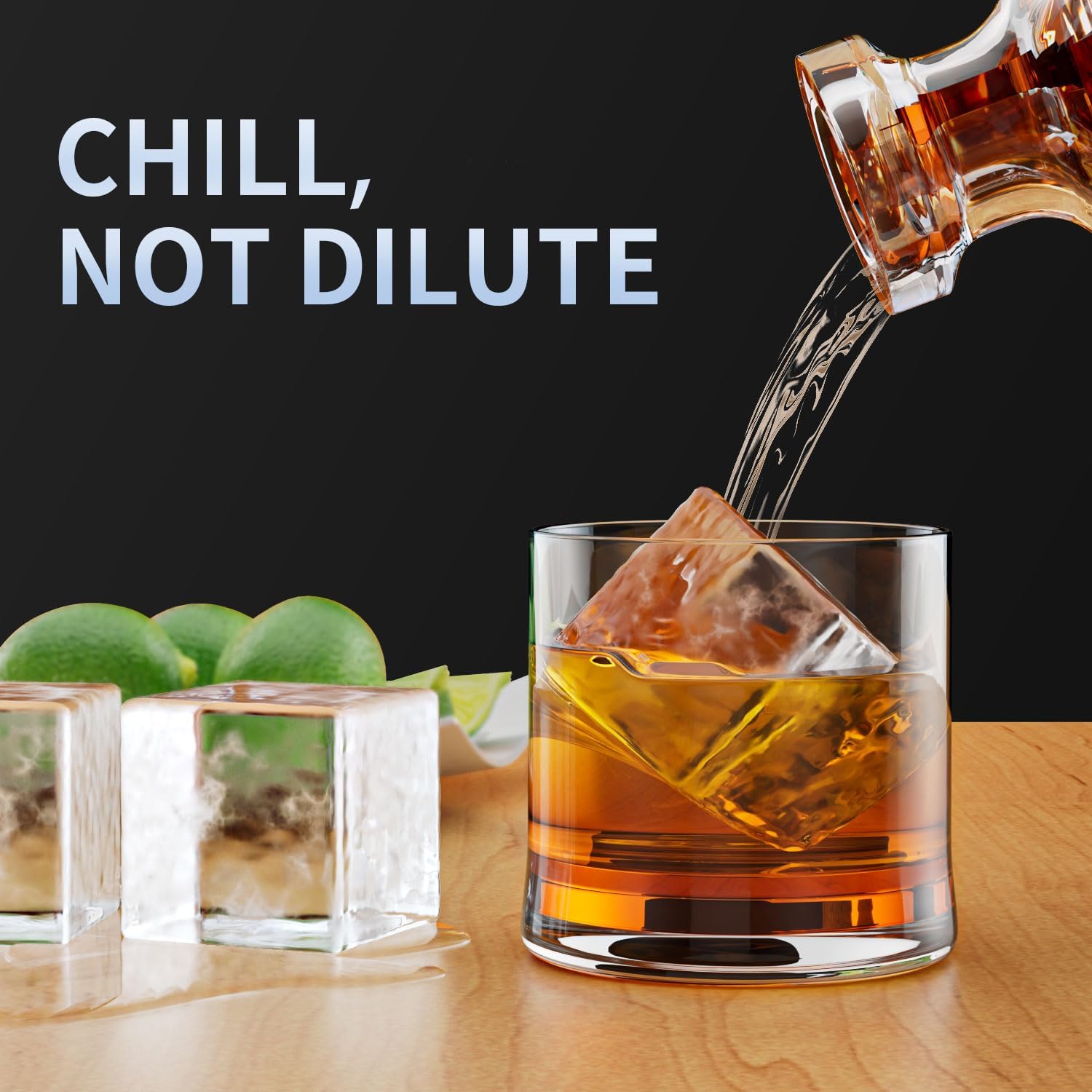 Thumbnail 3 de FDDBI Large Ice Cube Trays with Lid (2-Pack) – 2-Inch Square Whiskey Ice Cubes