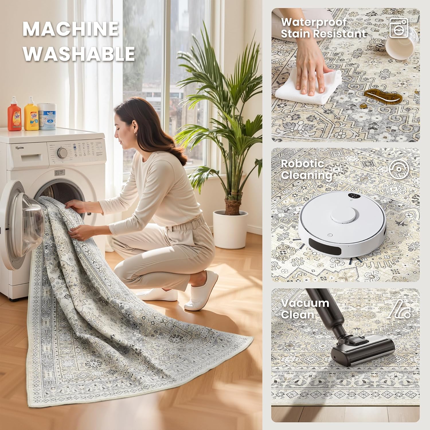 Detalle 1 de zesthome 10x14 Stain Resistant Area Rug