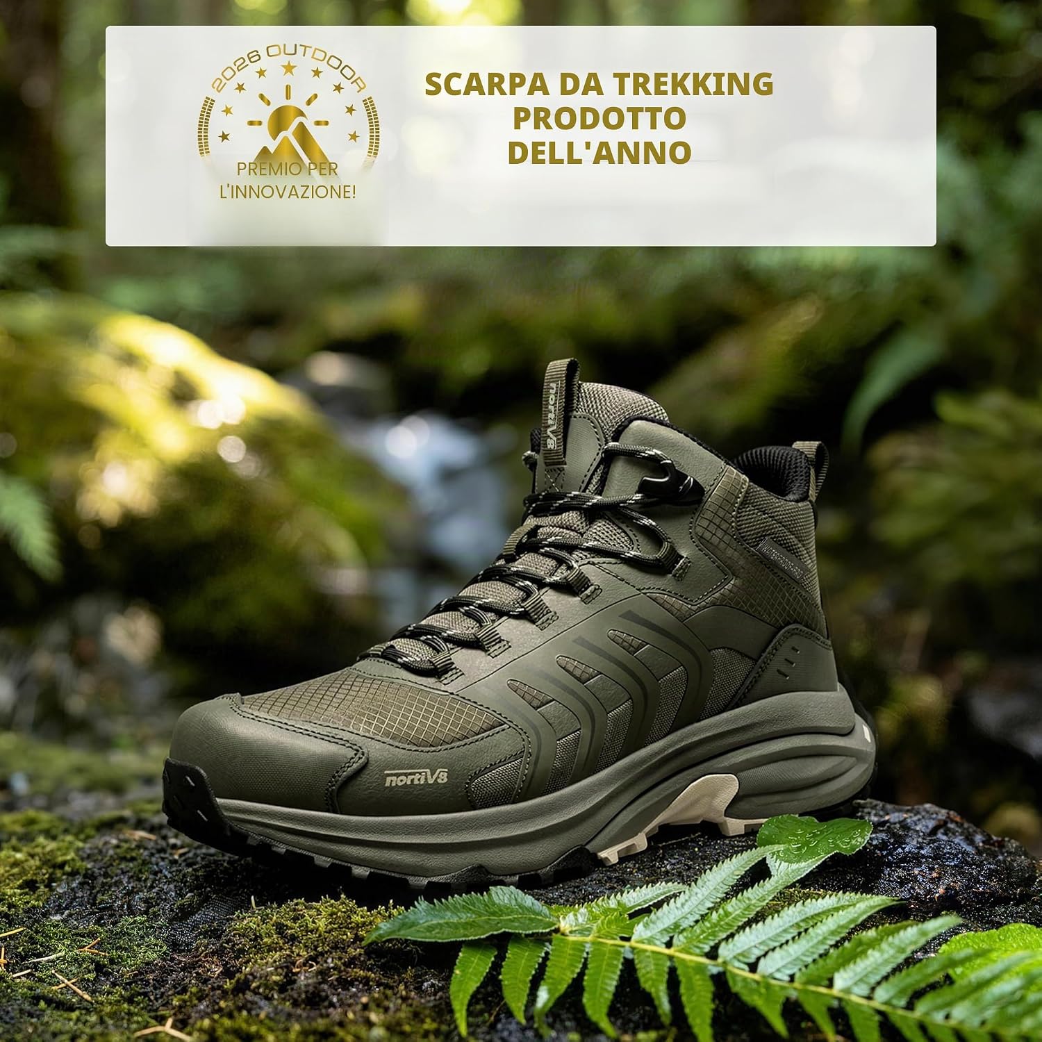 Detalle de NORTIV 8 Scarponi Trekking Impermeabili Uomo: Leggeri, Protetti e Confortevoli per Avventure All’Aperto