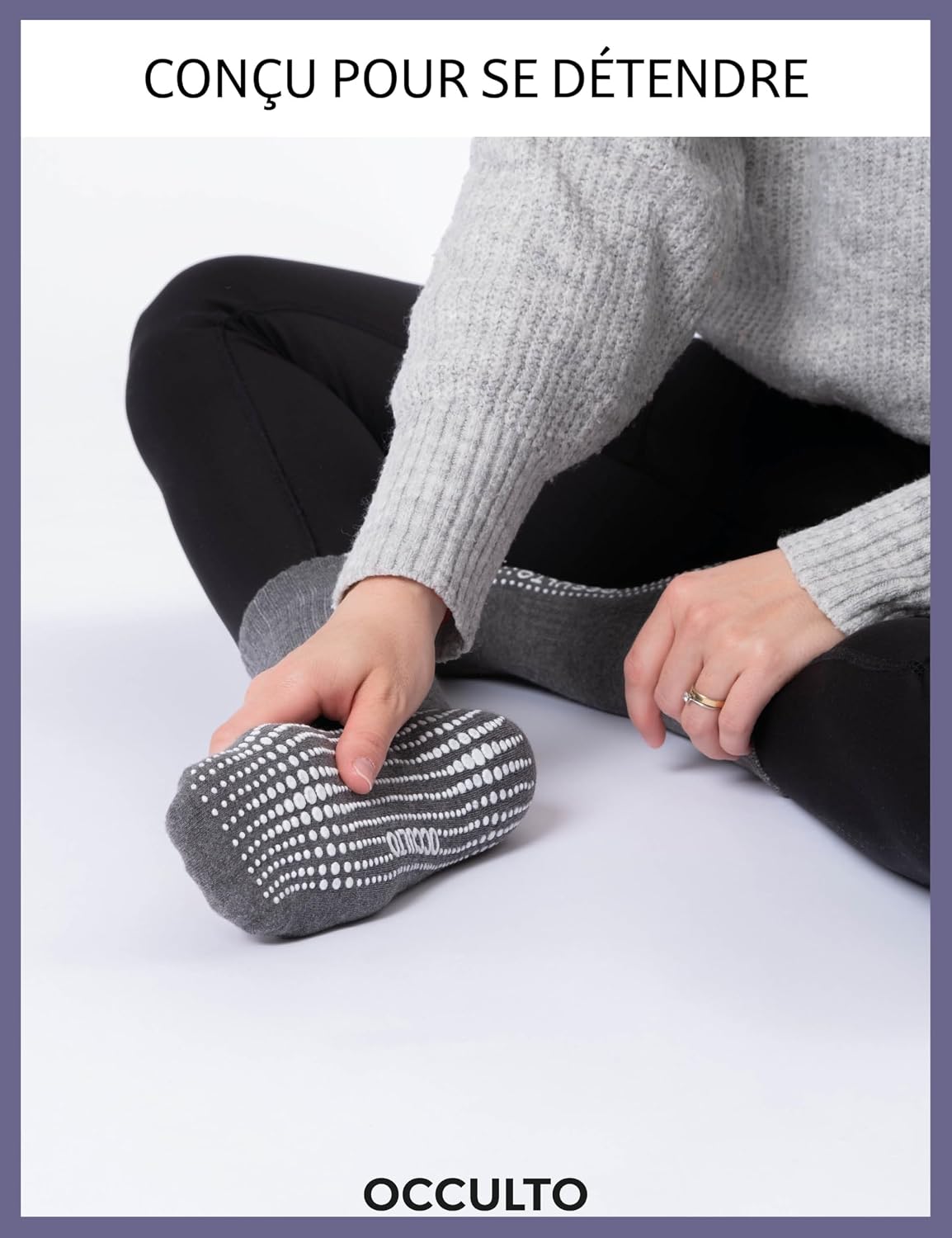 Detalle de Occulto Madeleine – calze antiscivolo da donna in cotone (80%), confezione 2-4 paia