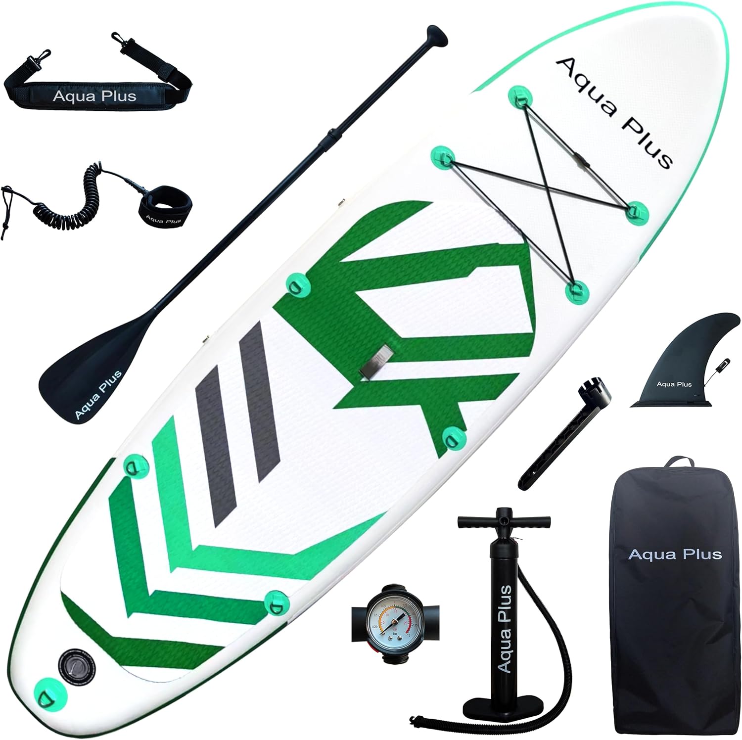 Thumbnail 6 de Aqua Plus 15 cm ISUP gonfiabile completo per tutti i livelli di abilità con pagaia, pompa e accessori
