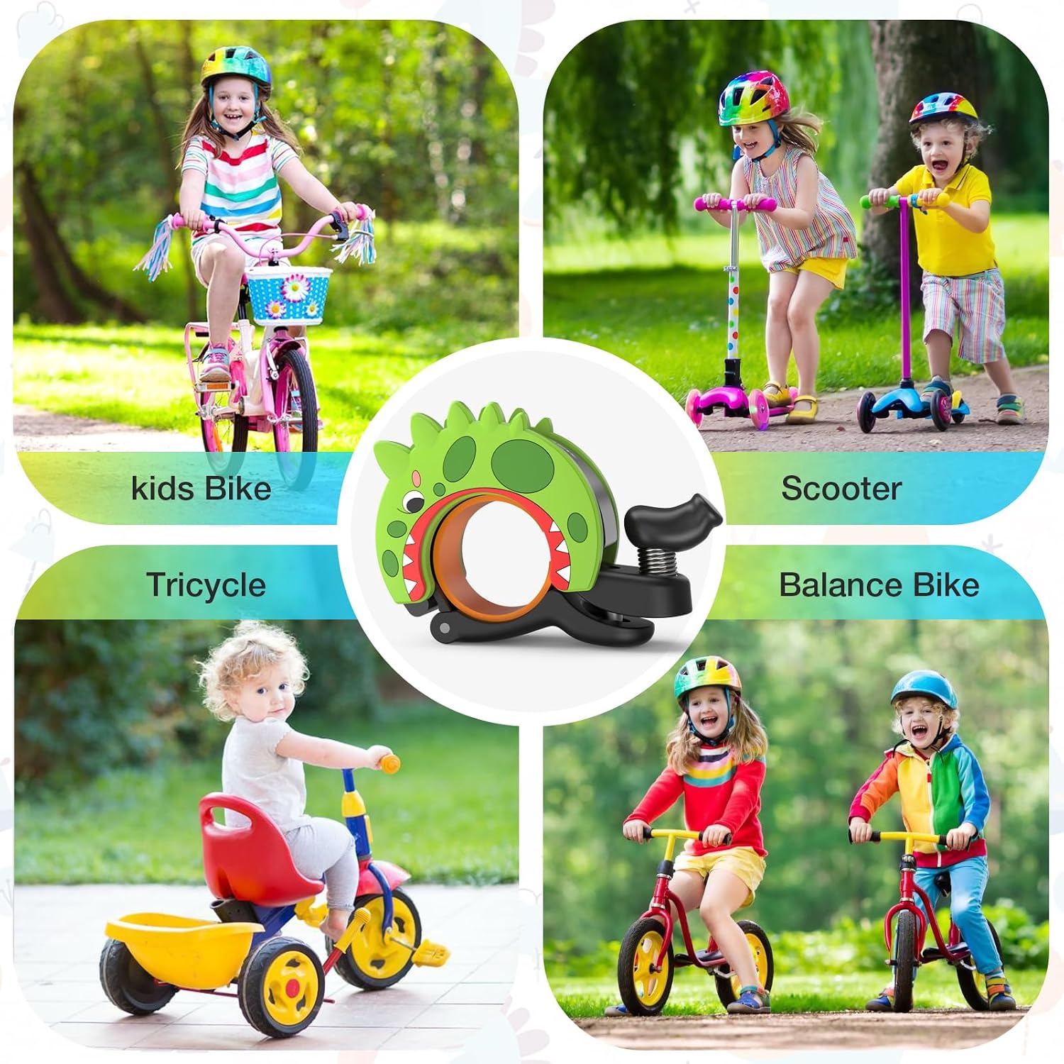 Thumbnail 6 de toptrek Kids Bike Bell (95dB) Dinosaur Bell for Children’s Bikes & Scooters, Waterproof Alloy Bell