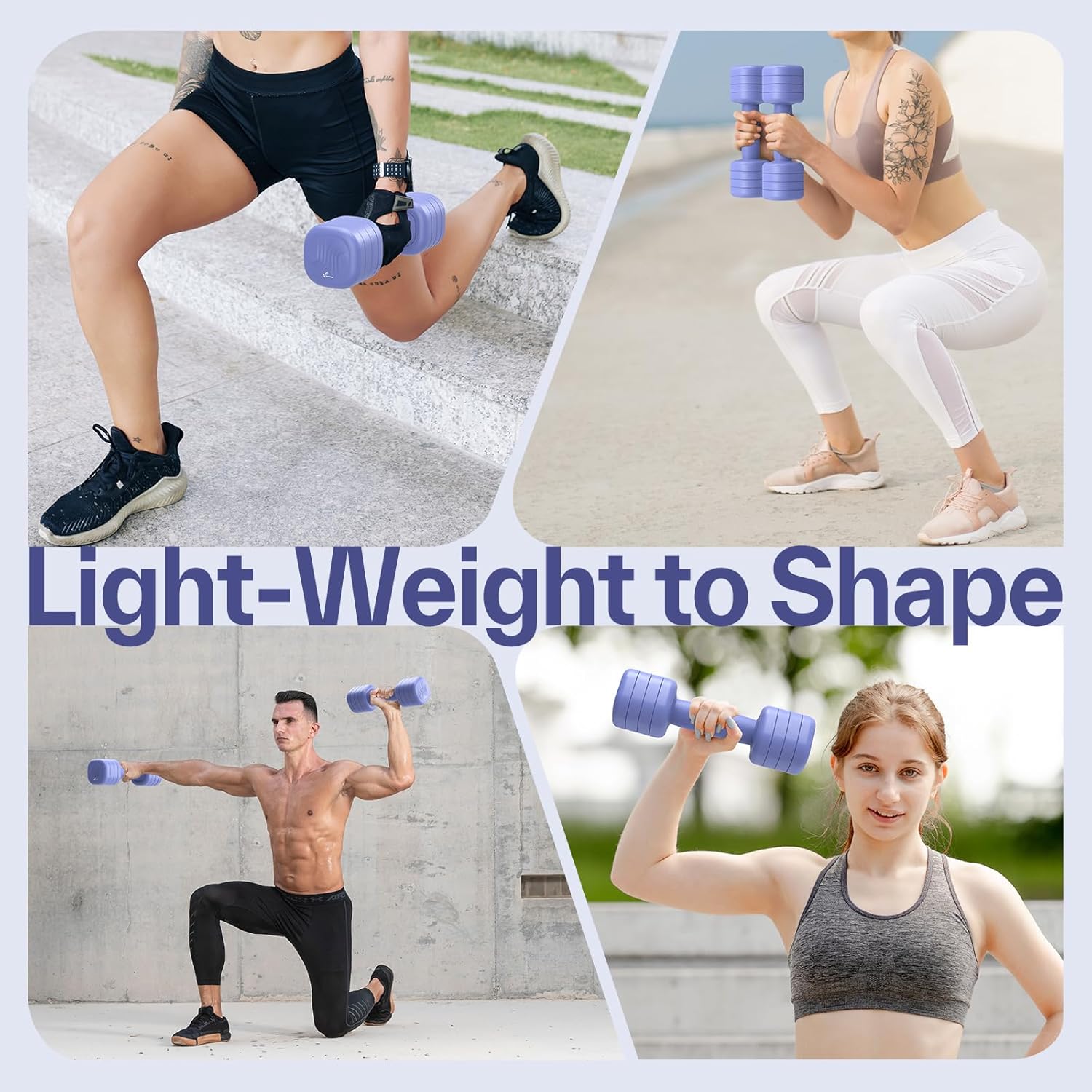 Thumbnail 5 de Sportneer verstellbare Kurzhanteln Damen Set (2er-Set, 1–2,5 kg je Hantel) – rutschfester TPU-Griff