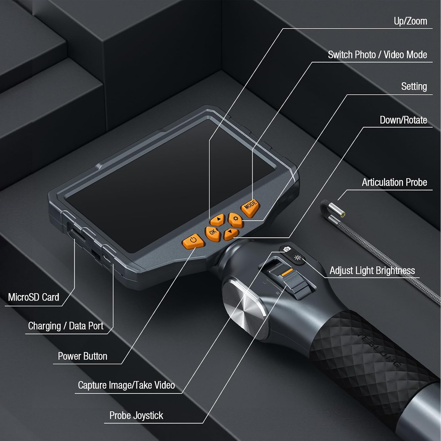 Thumbnail 6 de Teslong 3.9mm Articulating Inspection Camera 5-inch
