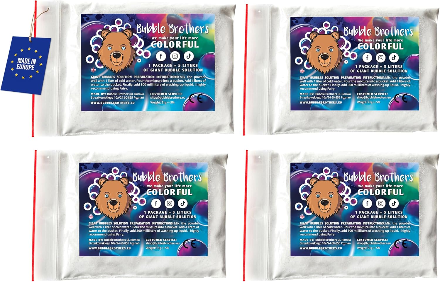 Detalle de Riesenseifenblasen Pulver für 20 Liter
