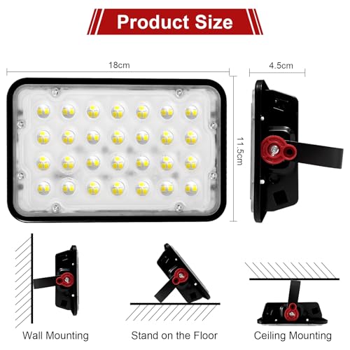 Detalle 2 de CREATESTAR Faretto LED 50W 5000LM, luce fredda 6500K per esterni