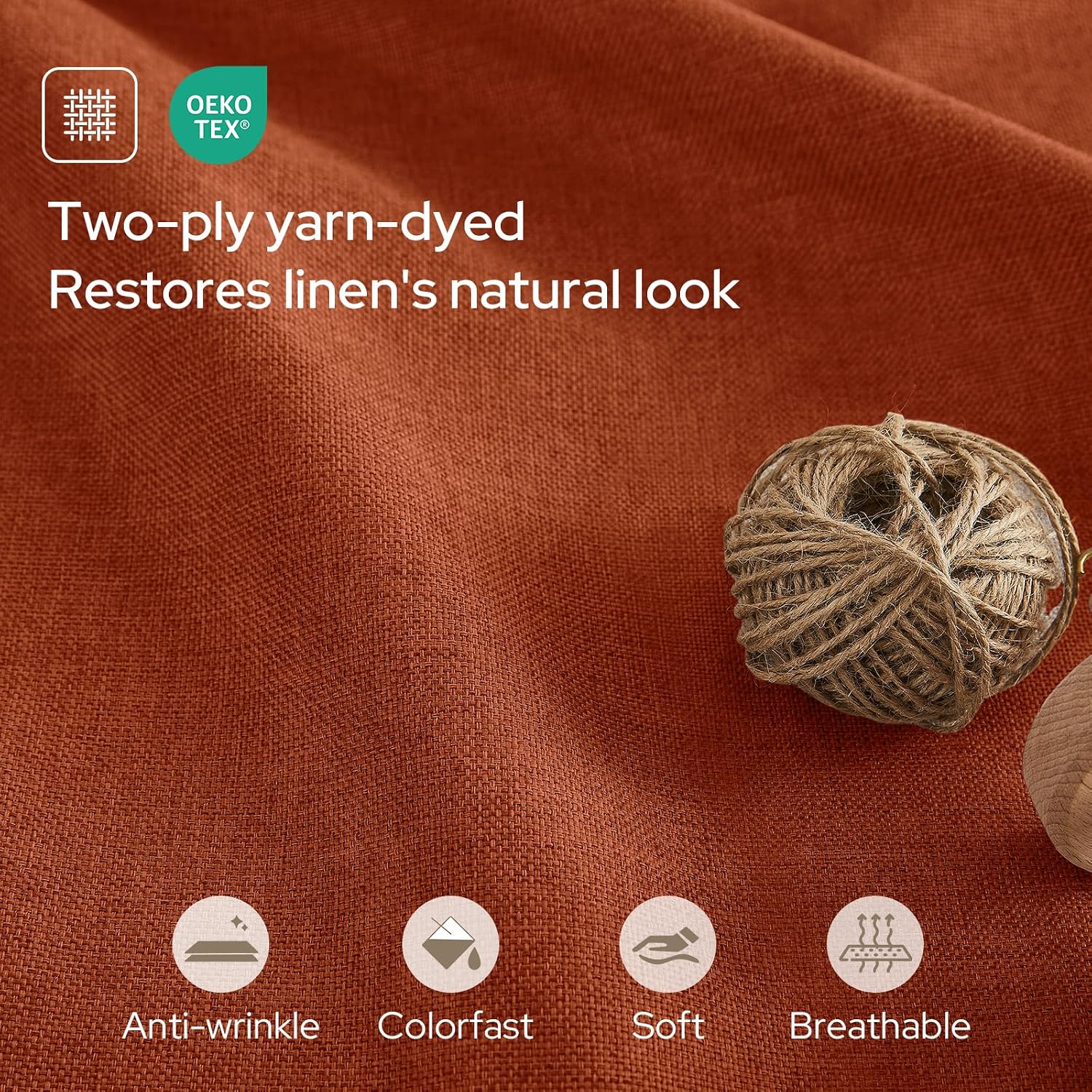 Detalle 2 de HOMEIDEAS Blackout Curtains, 84-Inch