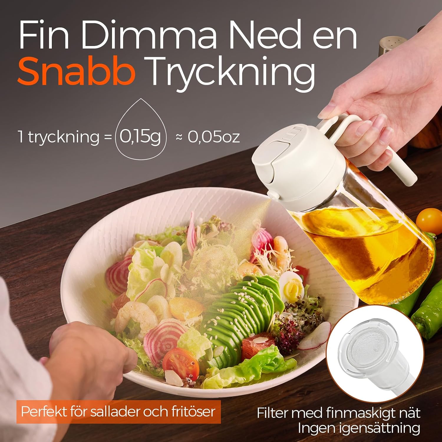 Detalle de YARRAMATE OS oljesprayflaska 470 ml – spraya och hälla, glas