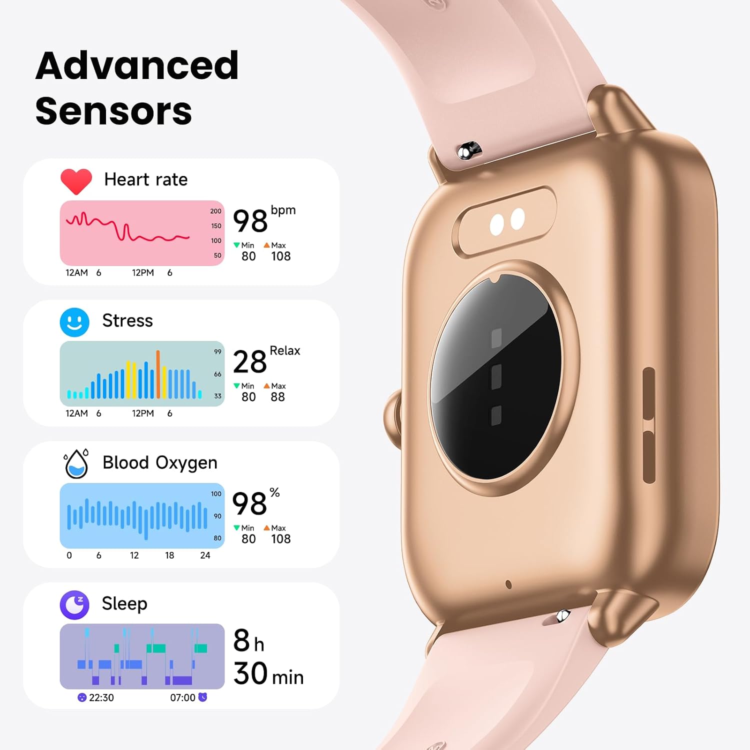Detalle de Gydom Smart Watch for Men and Women, 1.8" HD Touch Screen with Alexa Built-in