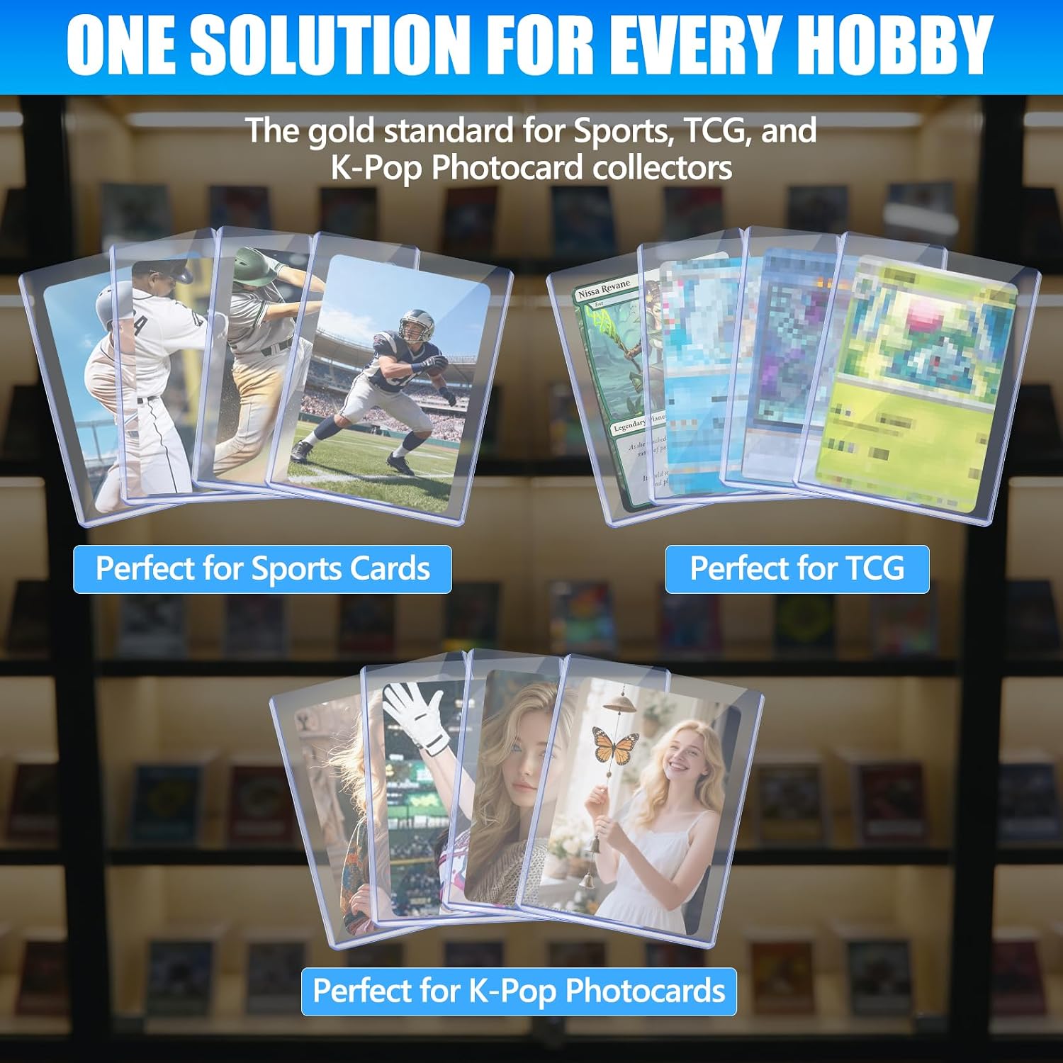 Detalle 2 de DEDC 100 Top Loaders and Soft Penny Sleeves Bundle (3x4) – Double-Sleeve Protection for TCG/CCG Cards