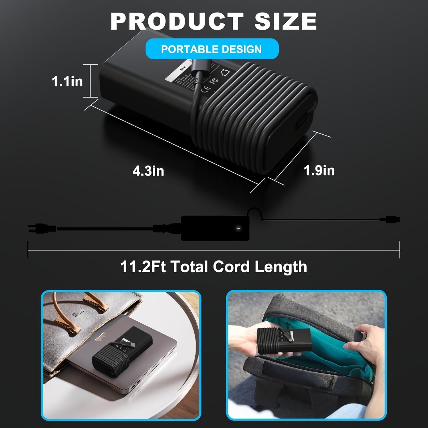 Detalle de GDTOWD USB-C laptop charger 65W