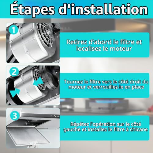 Thumbnail 4 de GVSS filtres à charbon actif pour hotte, lot de 2, 105 x 22 mm