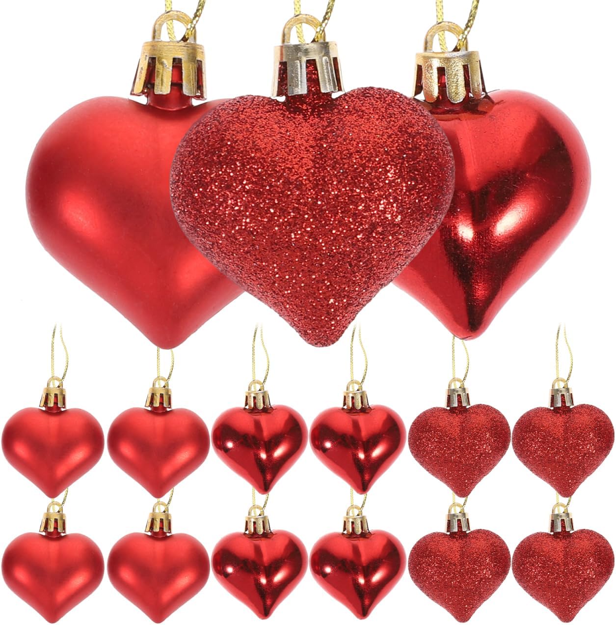 MAGICLULU 24pcs Heart-shaped Ball Ornaments