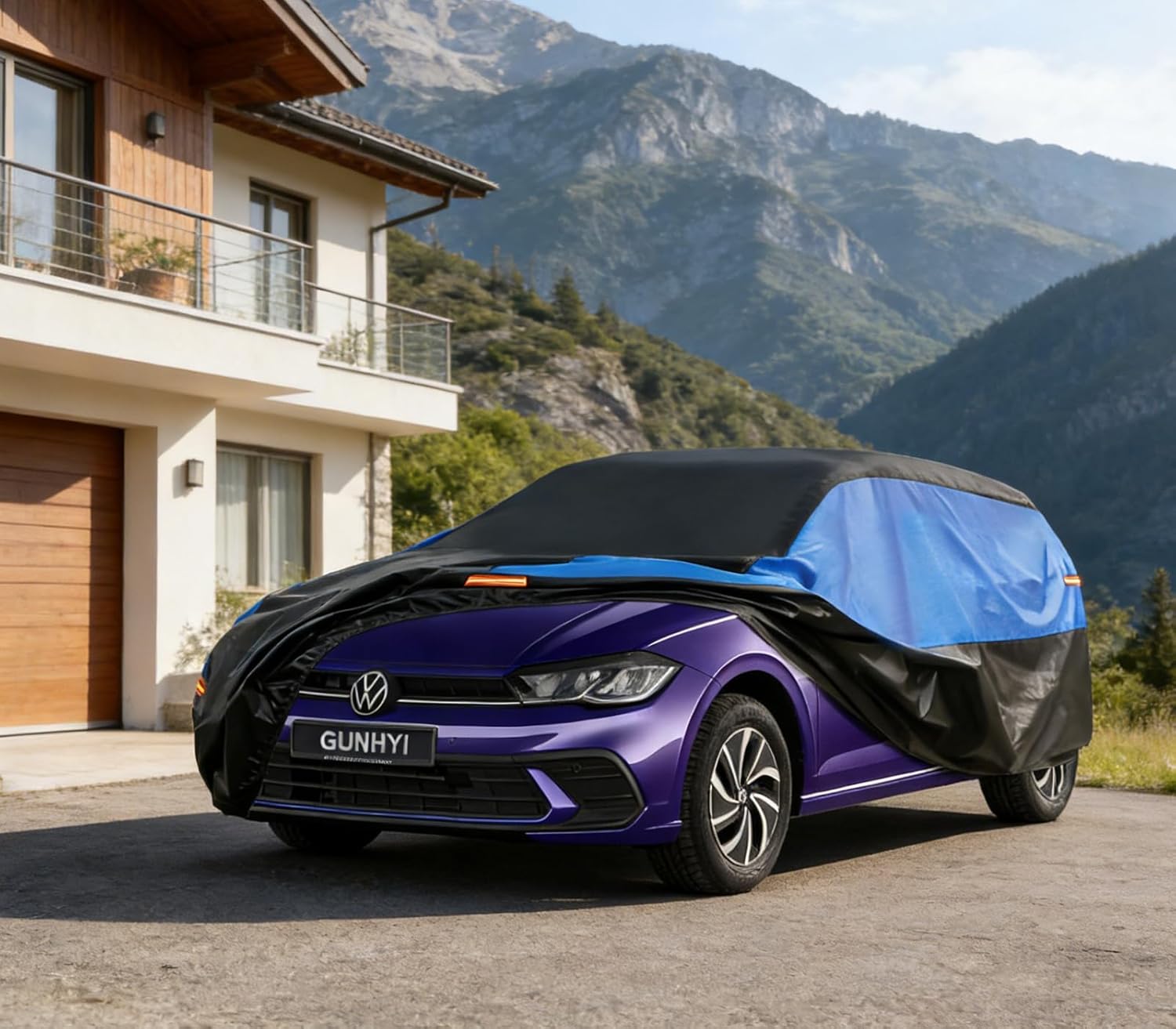 Detalle de Copriauto Gunhyi impermeabile e traspirante per VW Polo: protezione completa a 4 stagioni
