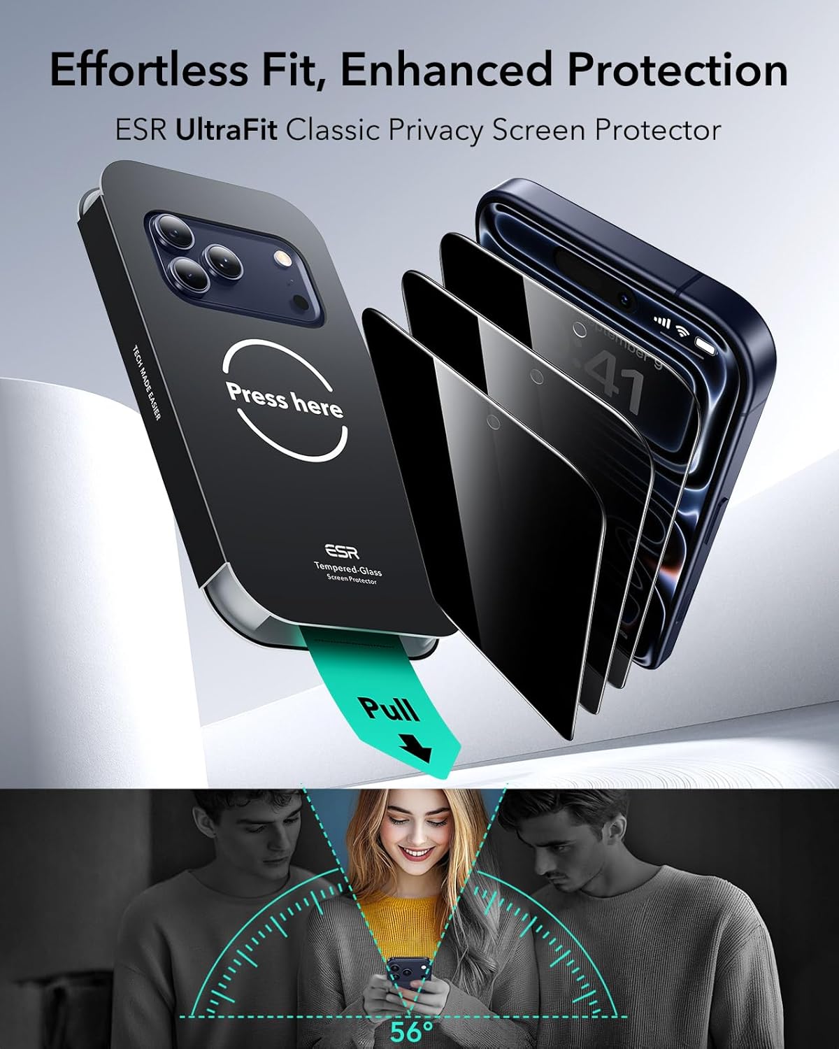 Thumbnail 1 de ESR Privacy Screen Protector for iPhone 17 Pro Max, 3-pack