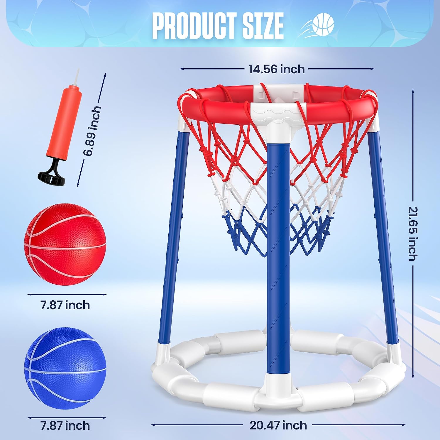 Thumbnail 1 de Pool Basketball Hoop Set with 2 Balls and Pump