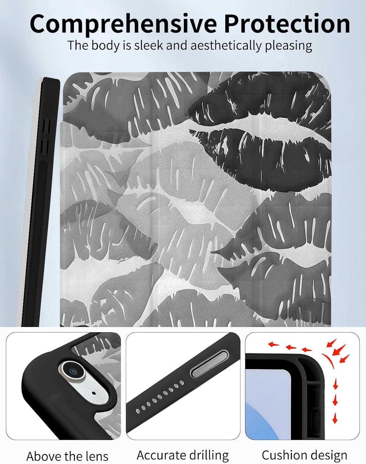 Thumbnail 2 de Rvciby Hülle für iPad (A16) 11/10th Generation – Rose mit Dreifach-Ständer, magnetischer Deckel, Stiftschlaufe und Schutzabdeckung
