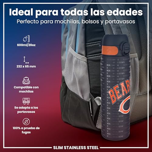 Detalle 2 de Ion8 Gourde NFL Bears, 600 ml, étanche ⚡
