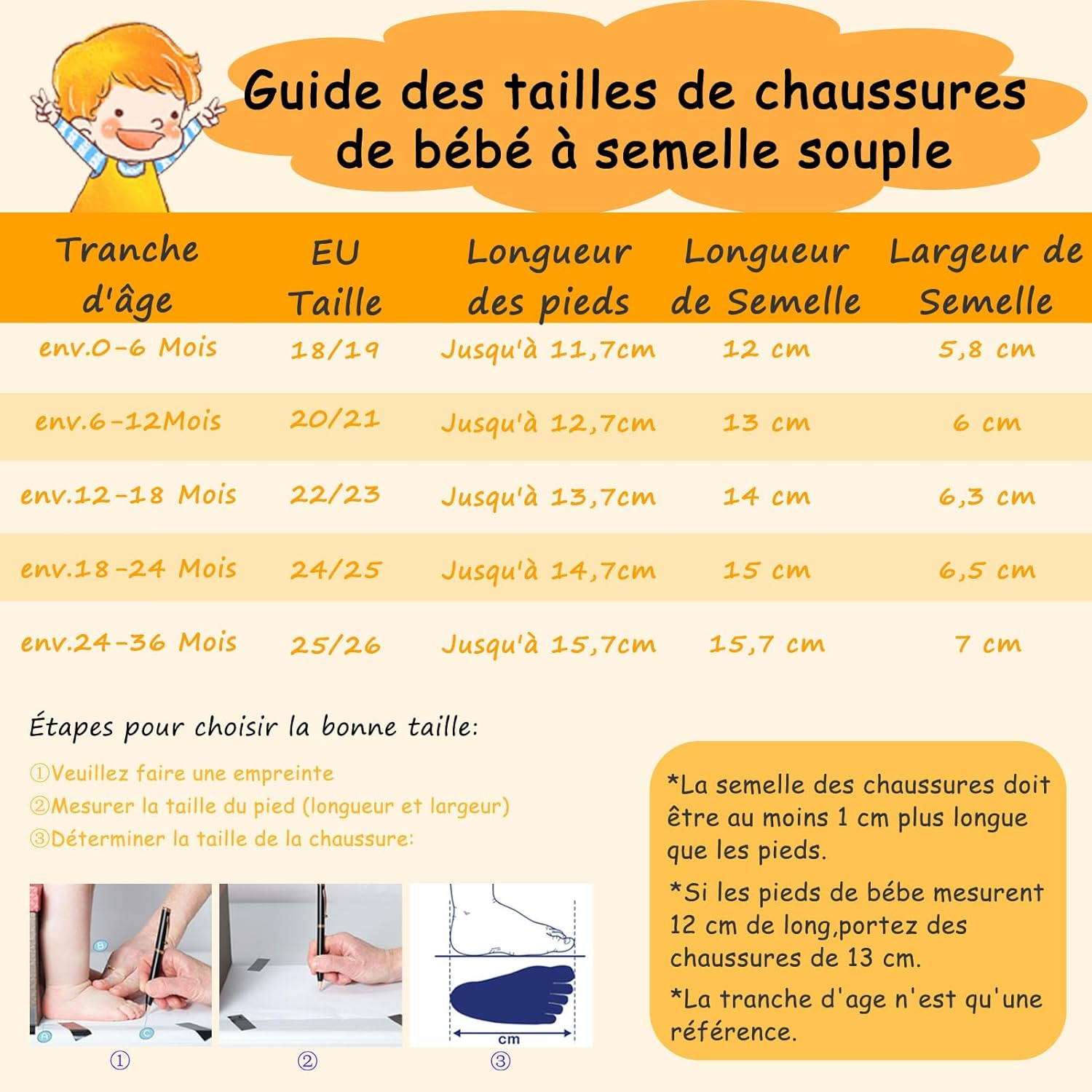 Thumbnail 5 de YALION Chaussons Bébé en Cuir Souple pour Premiers Pas – semelles en Daim, antidérapantes