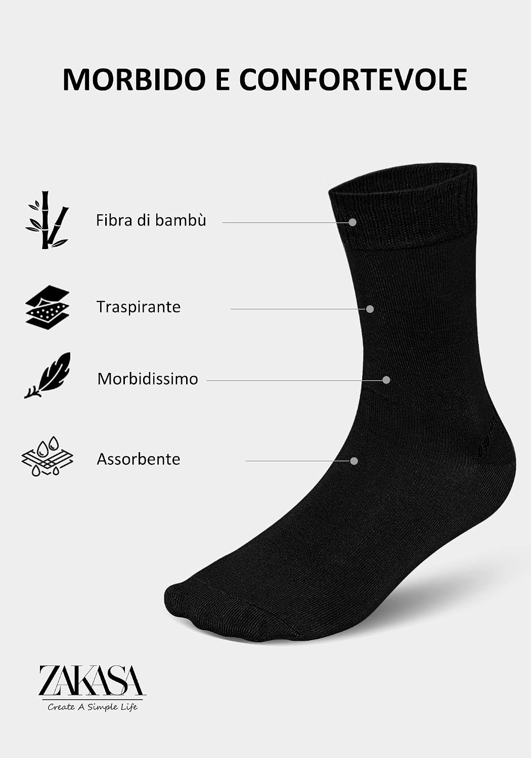 Thumbnail 2 de ZAKASA Calzini Bamboo Uomo Business 39-42