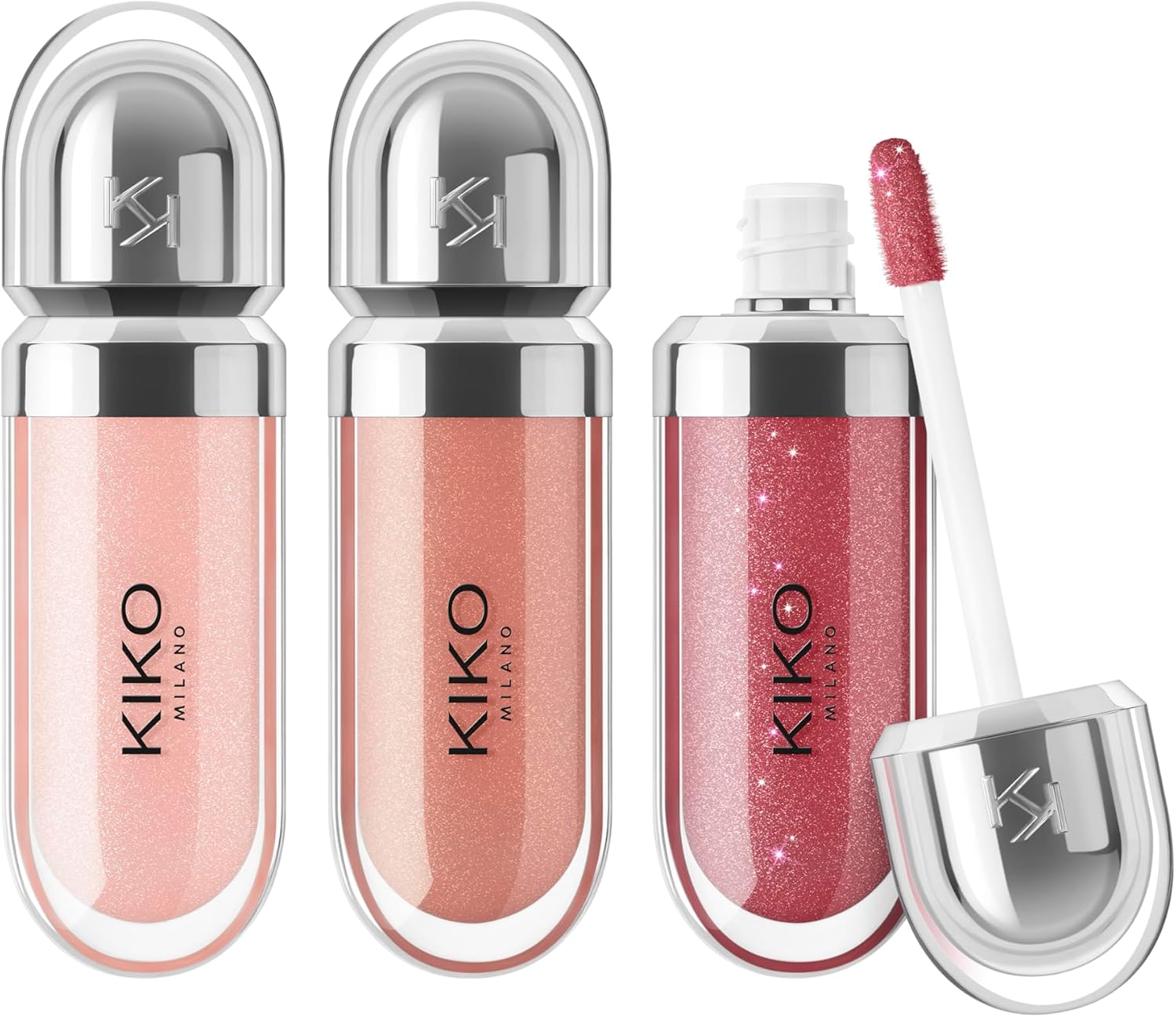 Detalle de KIKO Milano Glossy Lip Set met 3D Hydra Lip Gloss 06, 19 en 22