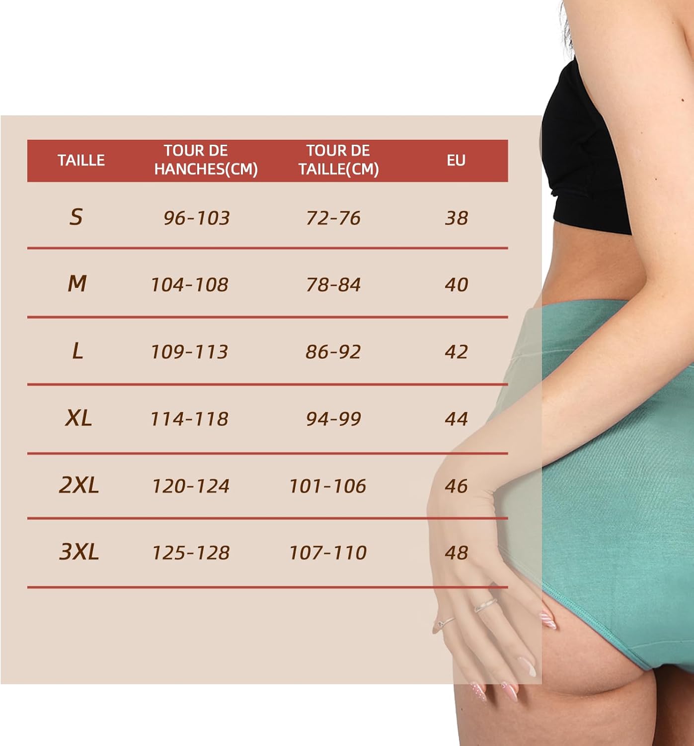 Thumbnail 3 de TIICHOO Culotte menstruelle taille haute à flux trois abondant (lot de 3)