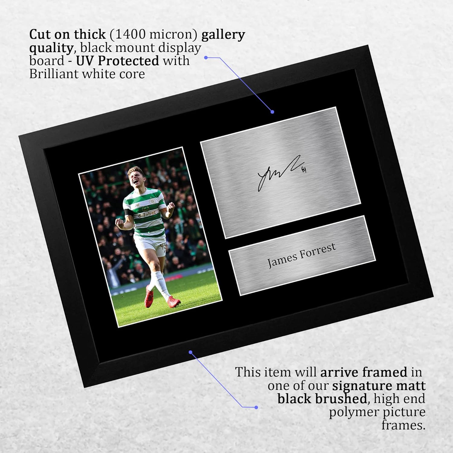 Thumbnail 2 de HWC Trading FR A4 James Forrest Celtic gifts framed printed autograph picture (A4)
