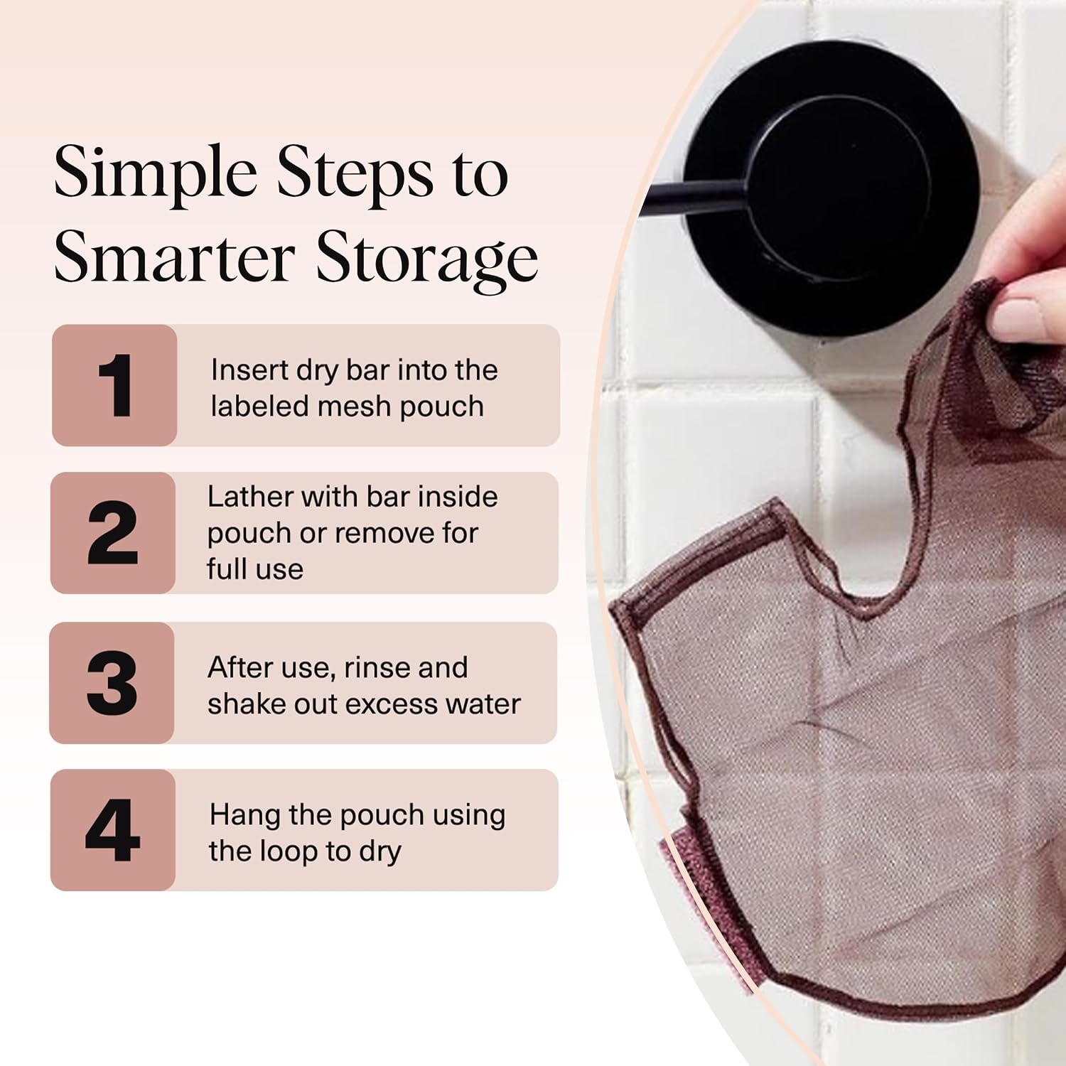 Thumbnail 6 de Kitsch Soap Saver Bag, Chocolate Mesh Holder in Recycled rPET
