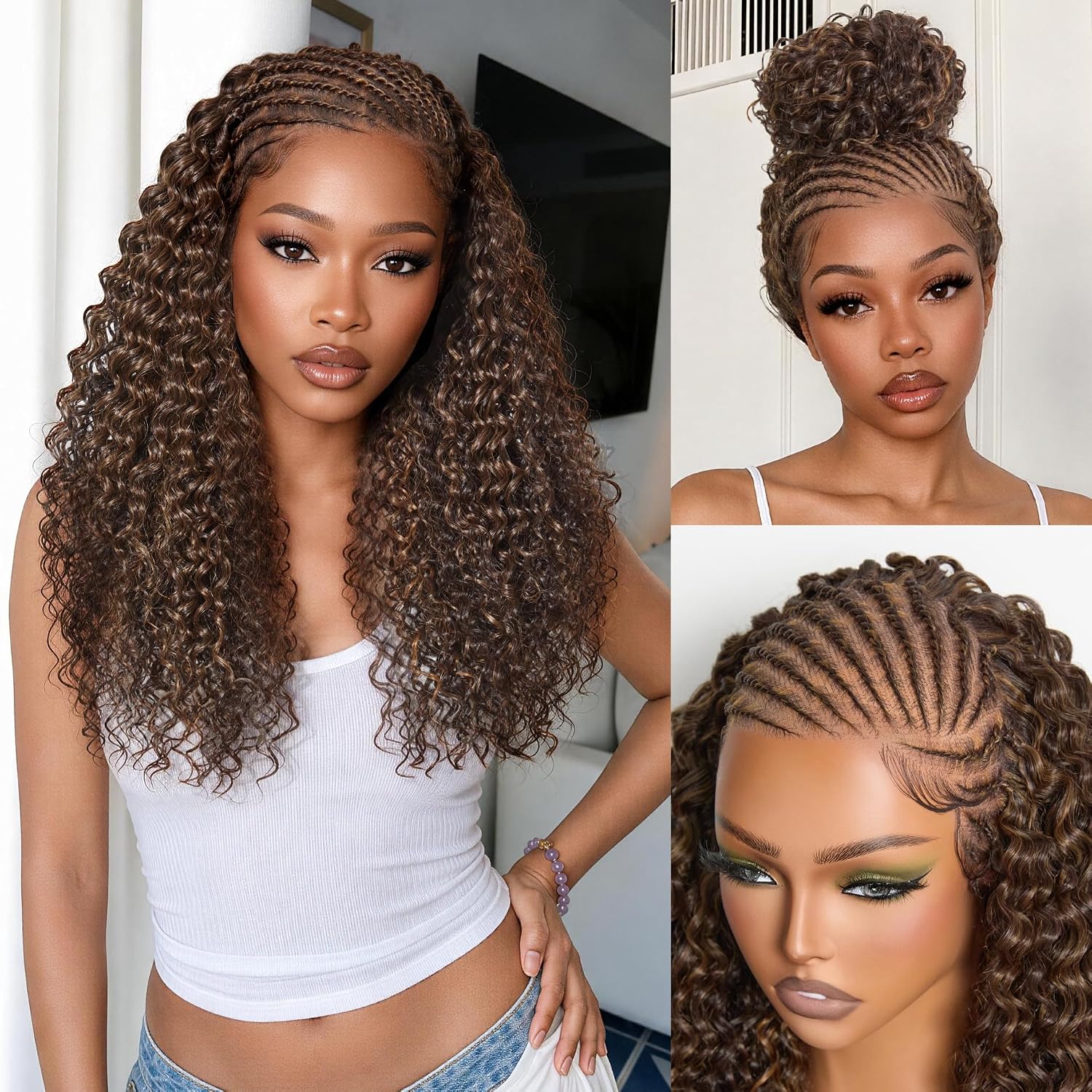 Detalle de Frodio Cornrow Braided Wig 24 Inches