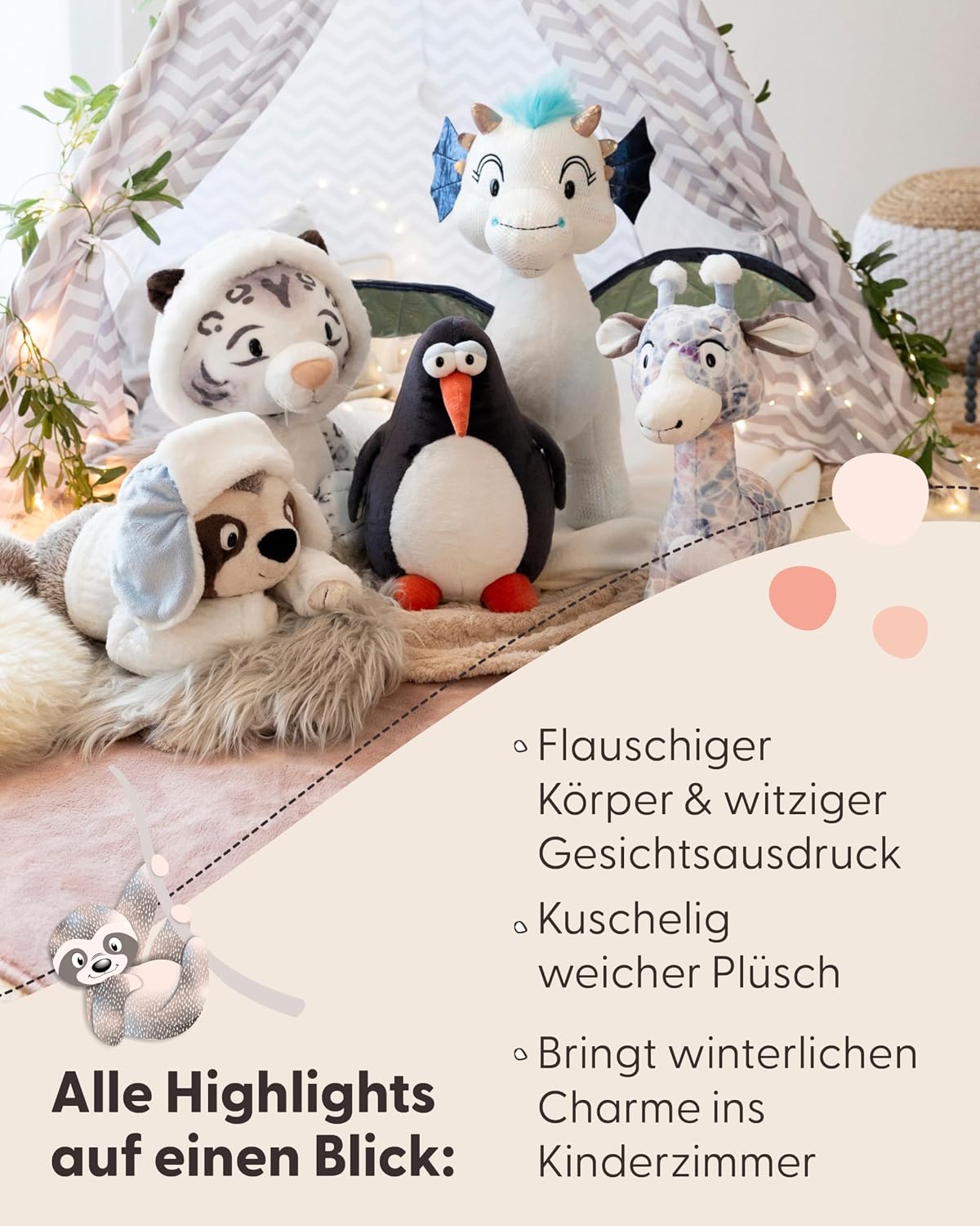 Detalle 2 de NICI Kuscheltier Pinguin Jorge Thunder 20 cm – Grau, weiches Plüschtier zum Kuscheln