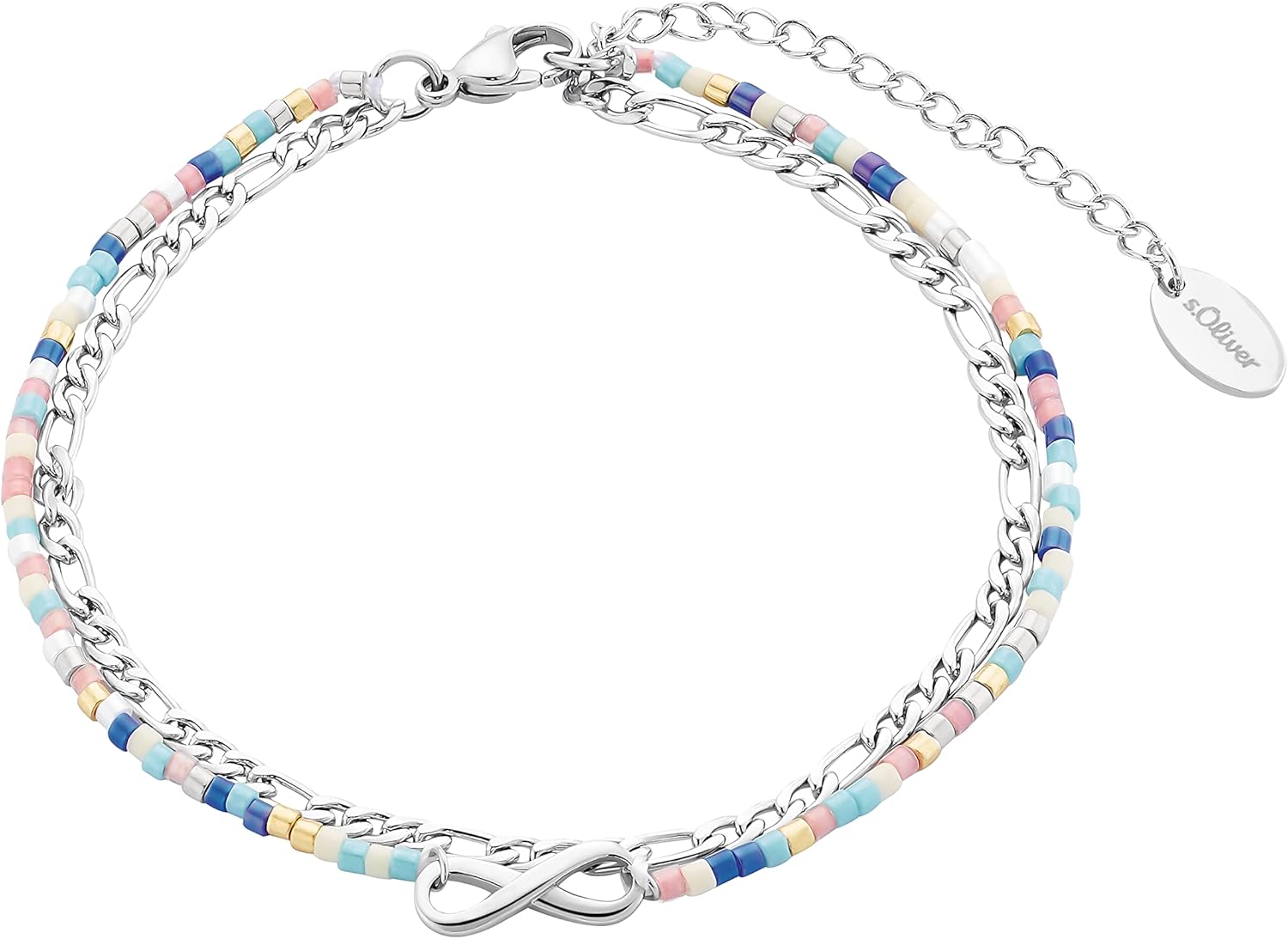 Thumbnail 3 de s.Oliver Fußkette aus 925 Sterling Silber und Edelstahl mit Glassteinen – Sommerschmuck im Geschenk-Set
