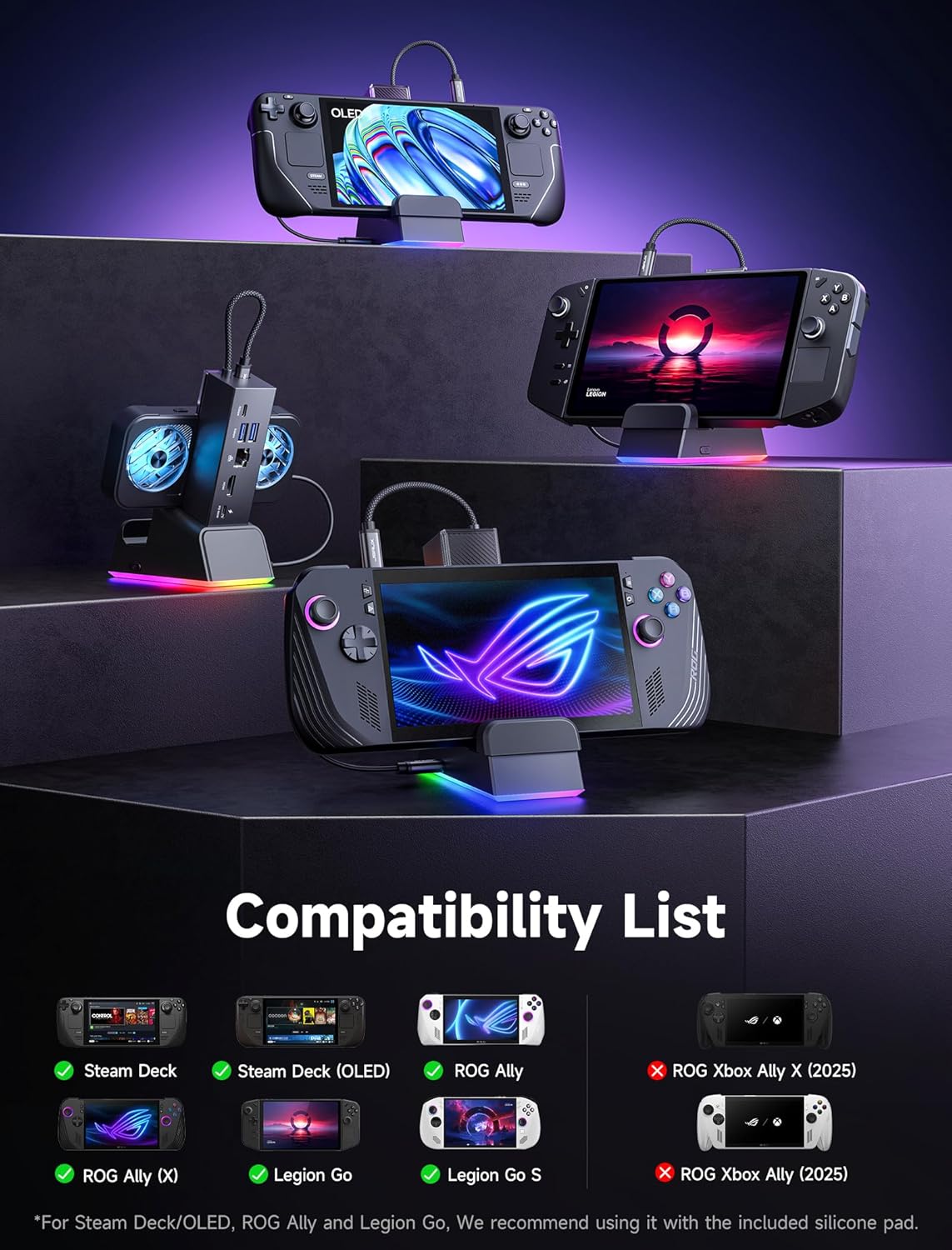 Thumbnail 4 de JSAUX 7-in-1 Docking Station (HB0705) for ROG Ally X, ROG Ally, Steam Deck & Legion Go