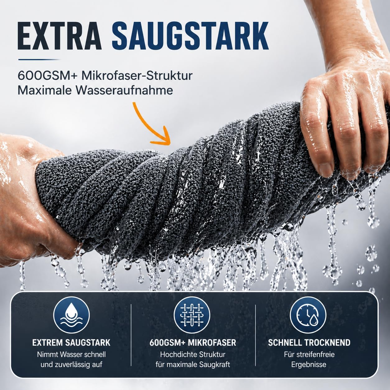 Thumbnail 2 de Surfela Trockentuch Dusche 3 Stück – Extra grobes Mikrofaser-Wischtuchset 40 × 60 cm