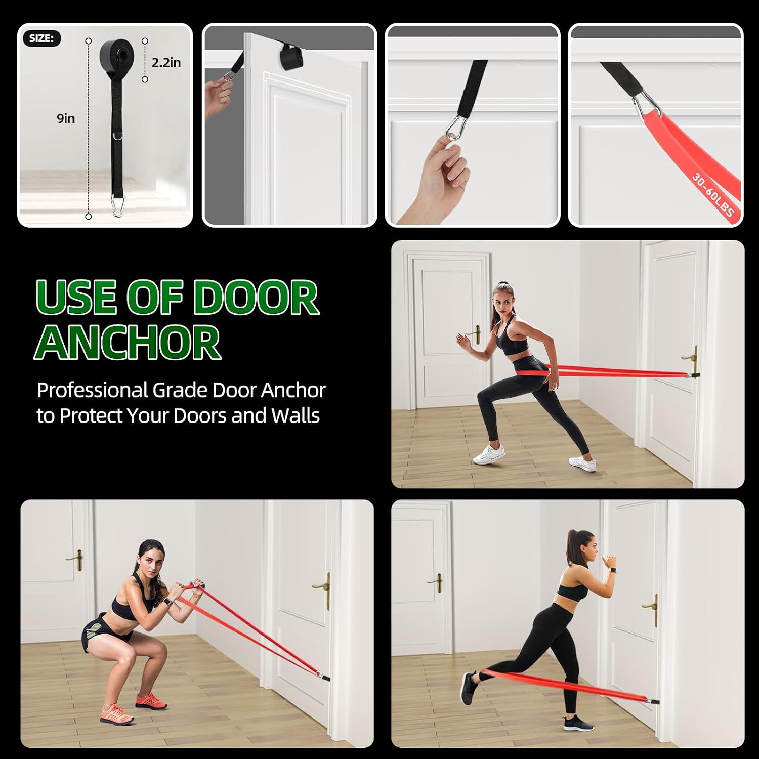Detalle 2 de K.CINE Resistance Bands Workout Set with 5 Resistance Levels and Door Anchor