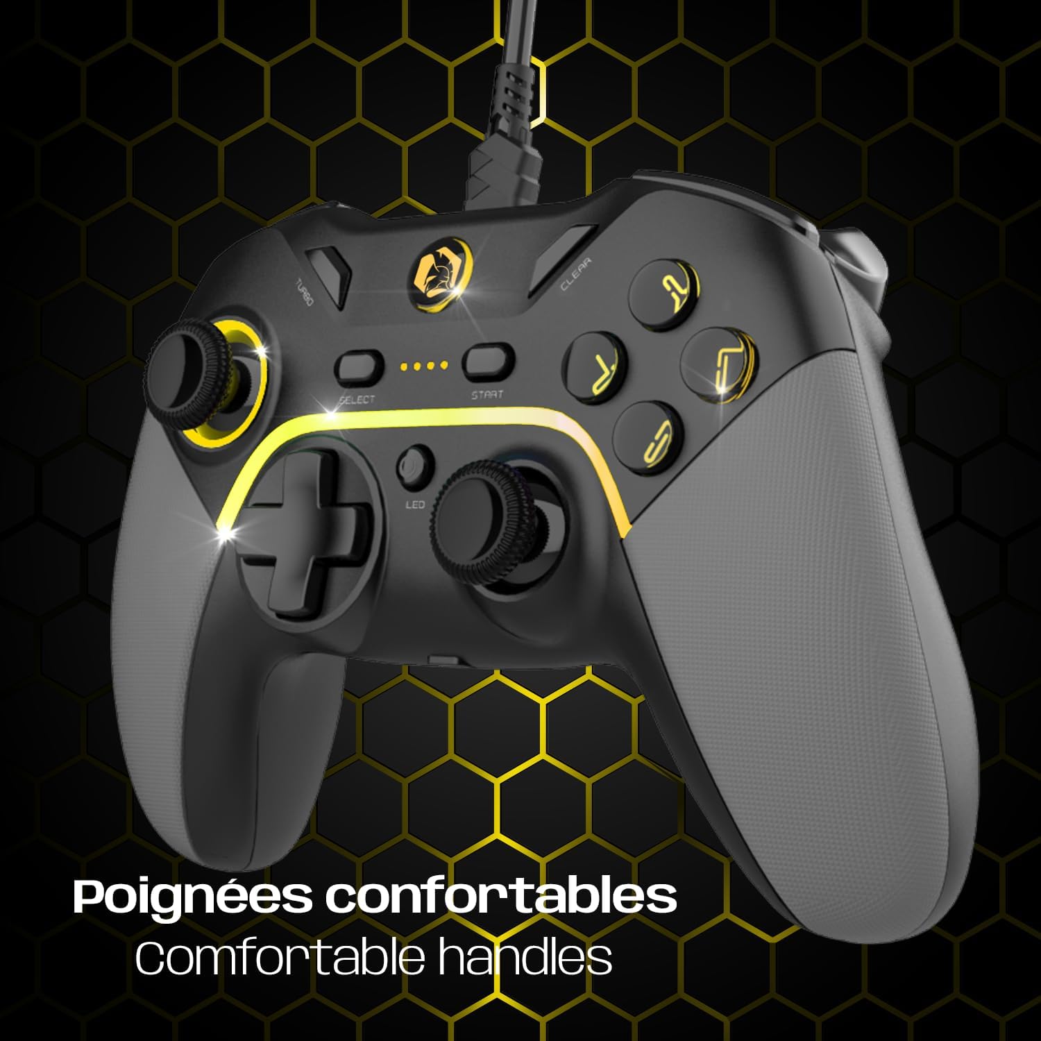 Thumbnail 2 de EMPIRE GAMING Empire Gaming – Manette filaire Gamepad PC/PS3/Switch, double vibration et modes macro/turbo