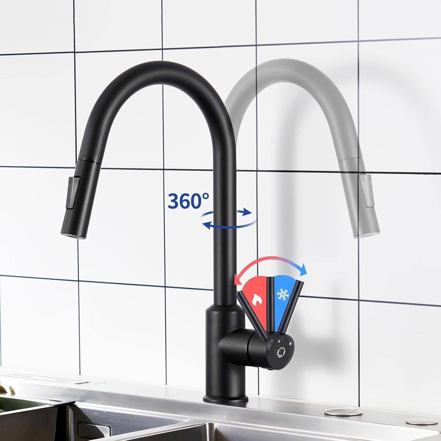 Thumbnail 3 de CECIPA Rubinetto Lavello Cucina Nero 360°
